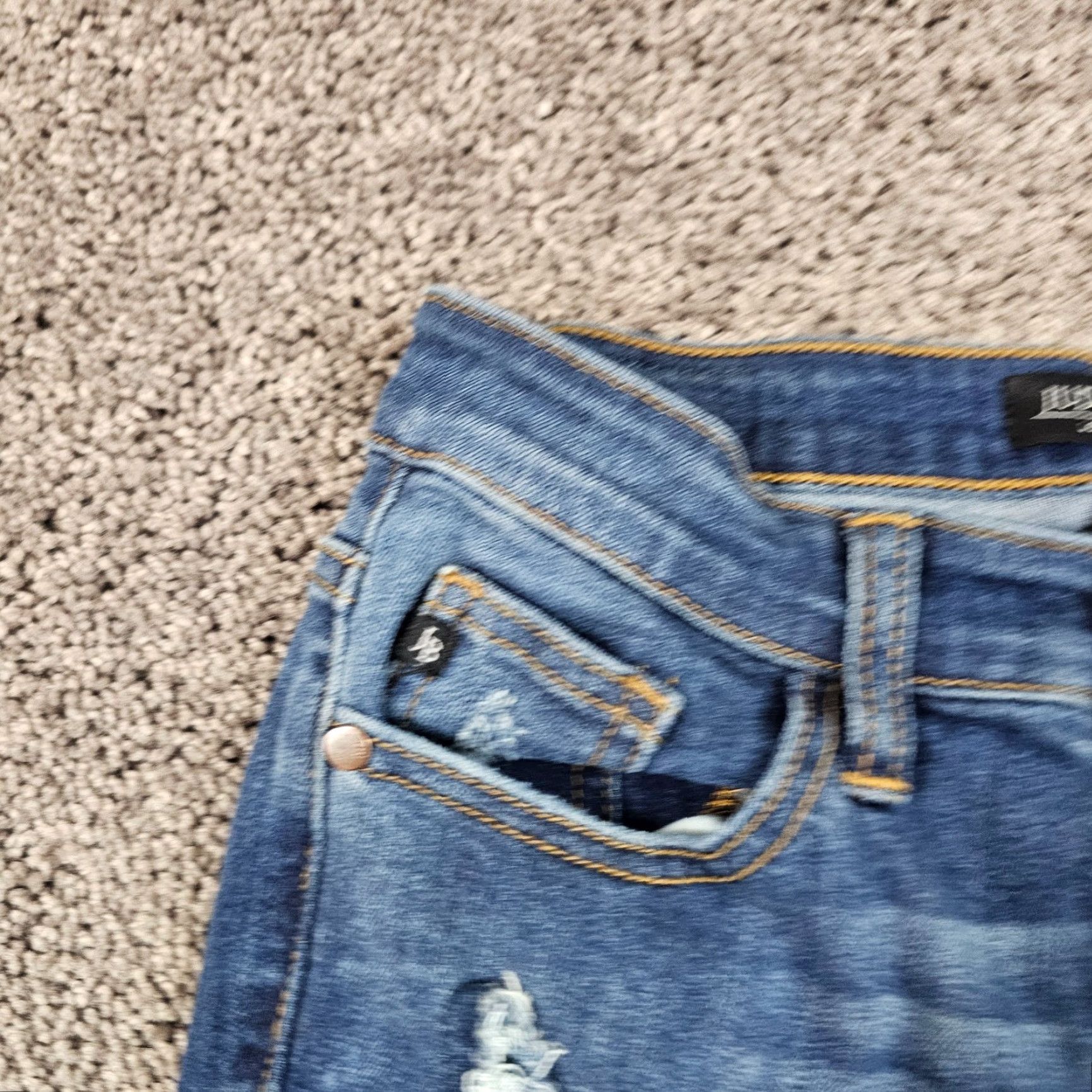 Vintage Judy Blue Jeans Women's Skinny Low Rise Stretch Dark Wash Distressed Size 26 23x28 Size 26" / US 2 / IT 38 - 5 Thumbnail