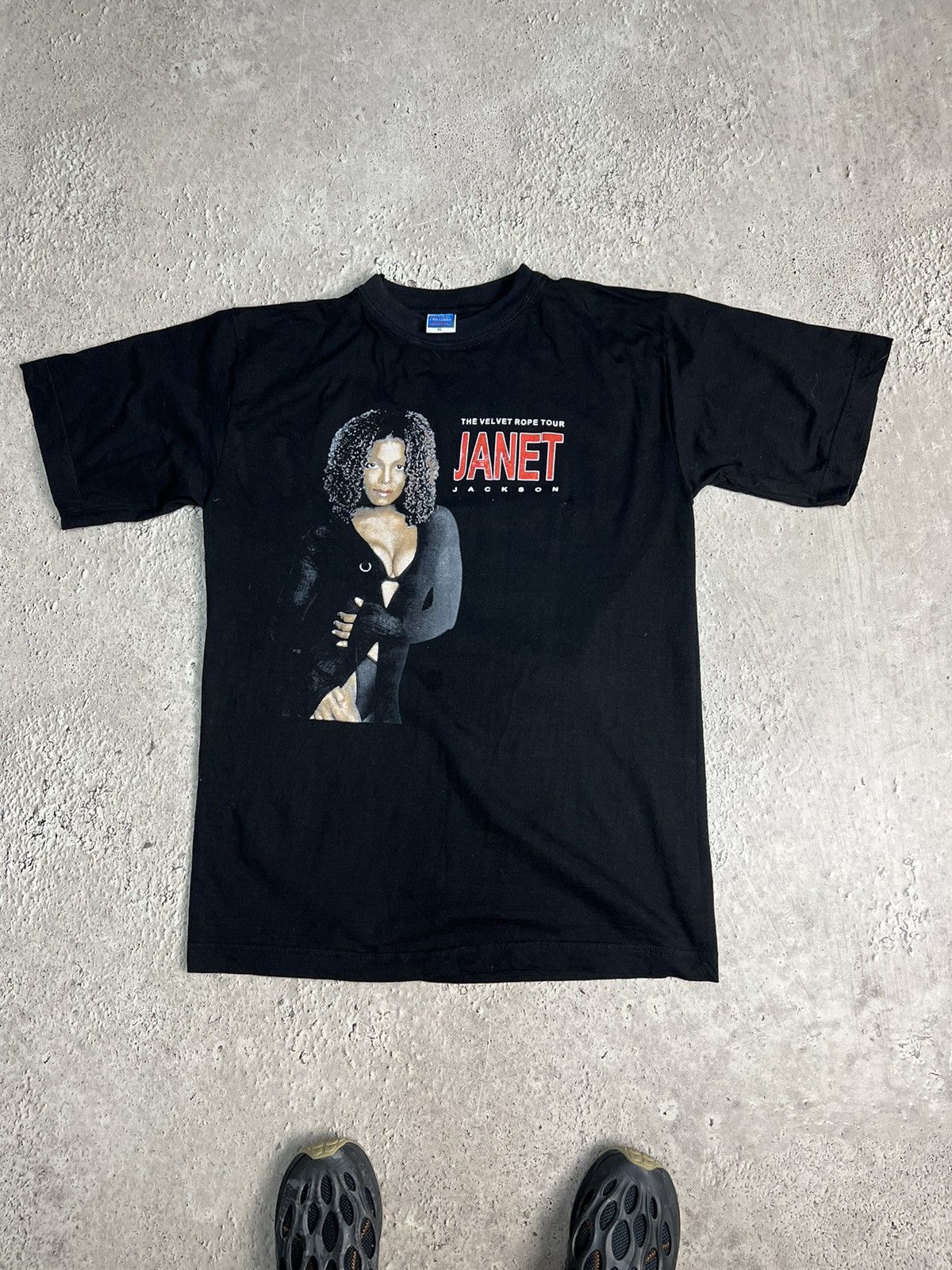 Band Tees VTG 2000s Ford Janet Jackson tee T Shirt velvet rope tour Size US XL / EU 56 / 4 - 1 Thumbnail