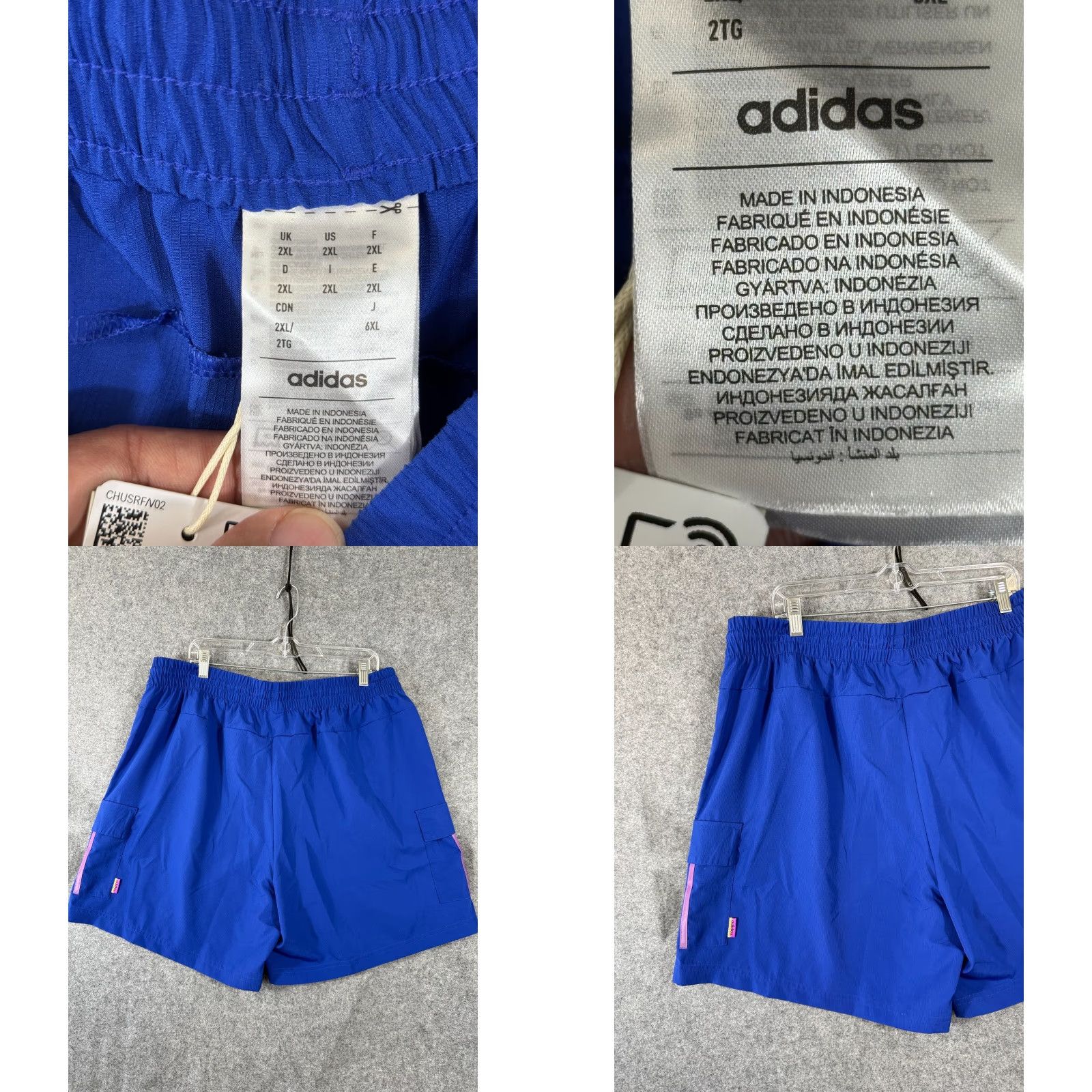 Adidas Adidas Sun Cargo Shorts Mens 2XL Blue Multi Sports Performance Drawstring NWT Size US 39 - 8 Thumbnail