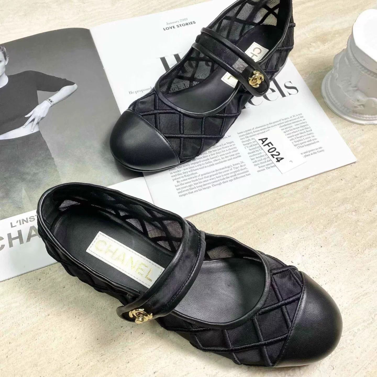 Chanel Chanel Coco Beach 25M Fabric Flat Mary Janes 37.5C 98 Size US 7 / IT 37 - 3 Thumbnail