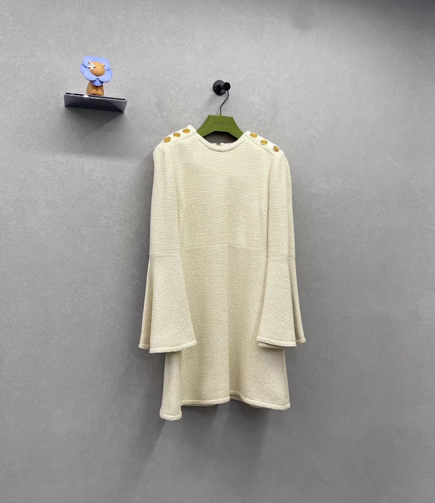 Gucci GUCCI Beige Button-detail Bell Sleeves Vintage Dress Size XS / US 0-2 / IT 36-38 - 3 Thumbnail