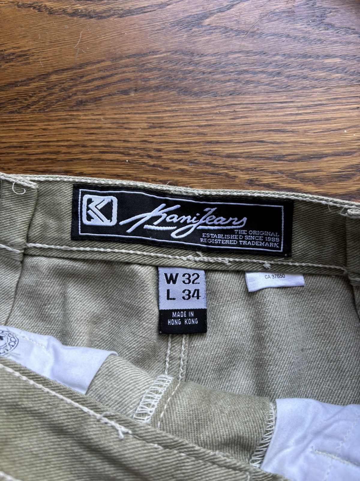 Karl Kani × Vintage 1990s Karl Kani Jeans Vintage Baggy Green Denim Tupac Rap 30 Size US 29 - 7 Thumbnail
