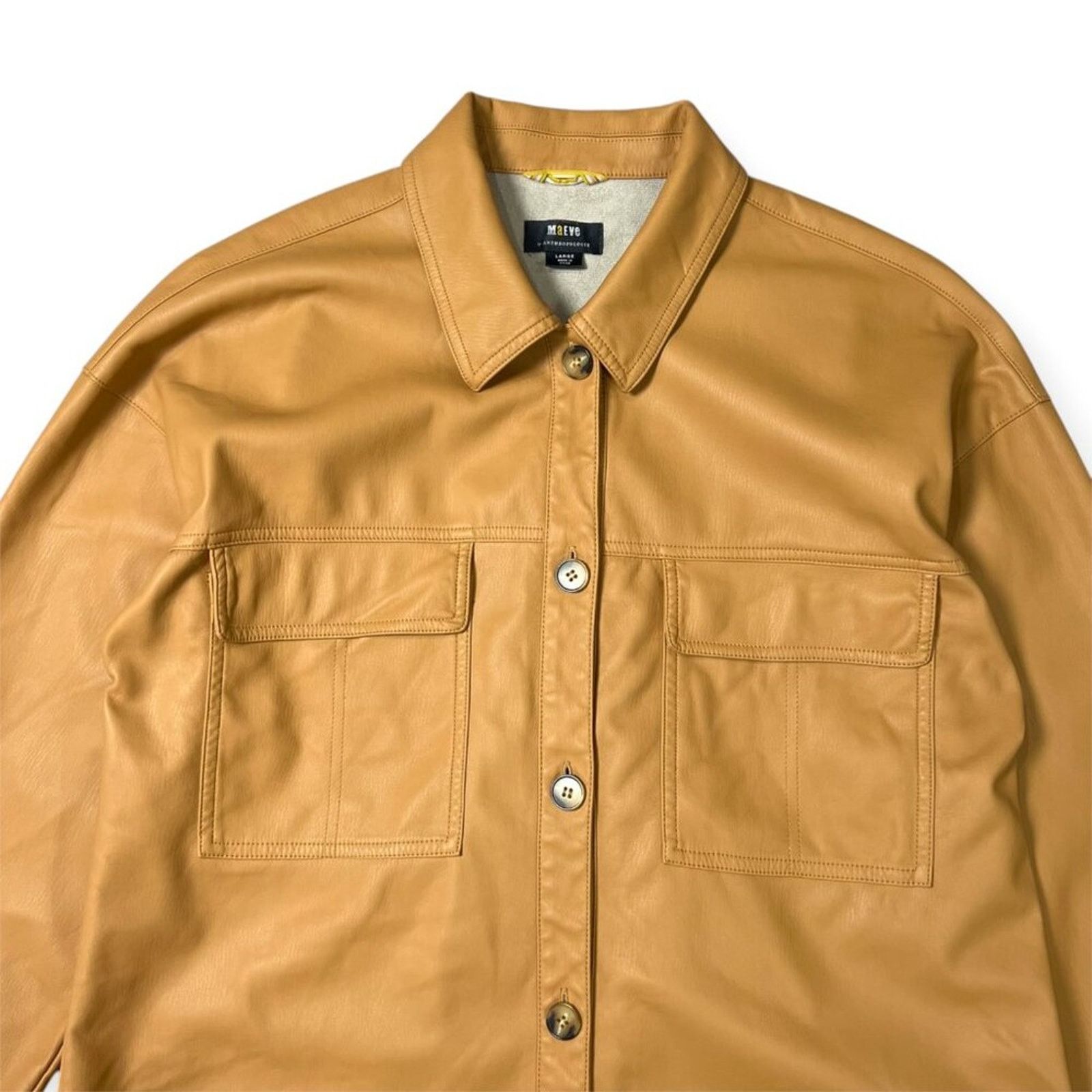 Anthropologie Maeve Oversized Vegan Leather Button Shacket Womens L Size L / US 10 / IT 46 - 6 Thumbnail