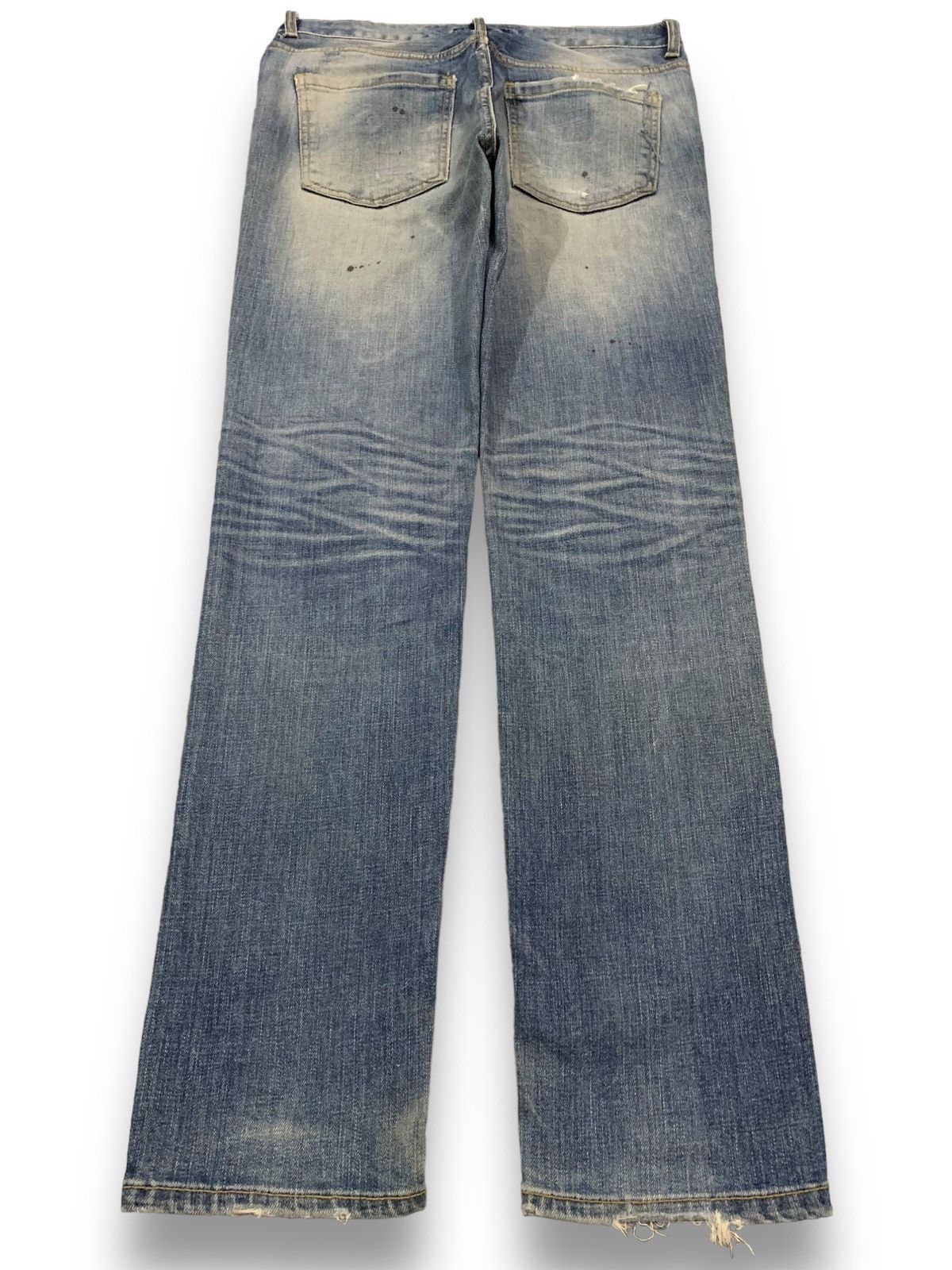KMRii Vintage Japanese Brand Blue Washed Splatter Distressed Jeans Size US 32 / EU 48 - 2 Thumbnail