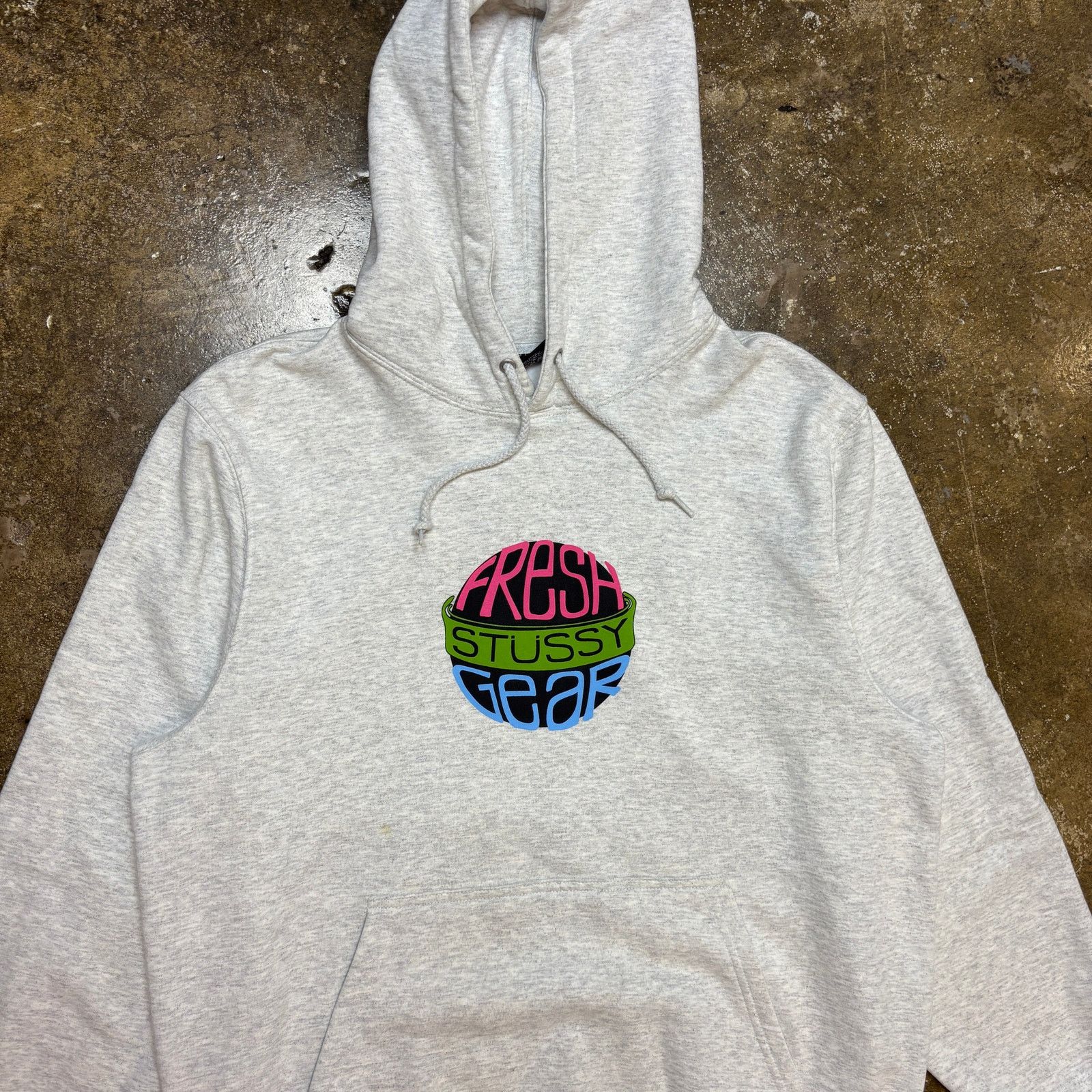 Stussy Stussy Fresh Gear Logo Heather Gray Hoodie Men's Medium Size US M / EU 48-50 / 2 - 2 Thumbnail