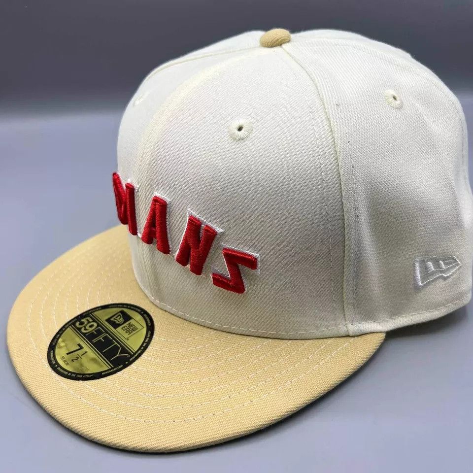 New Era Cleveland Guardians Hat Men 7 1/2 White MLB Fitted Cap New Size ONE SIZE - 3 Thumbnail