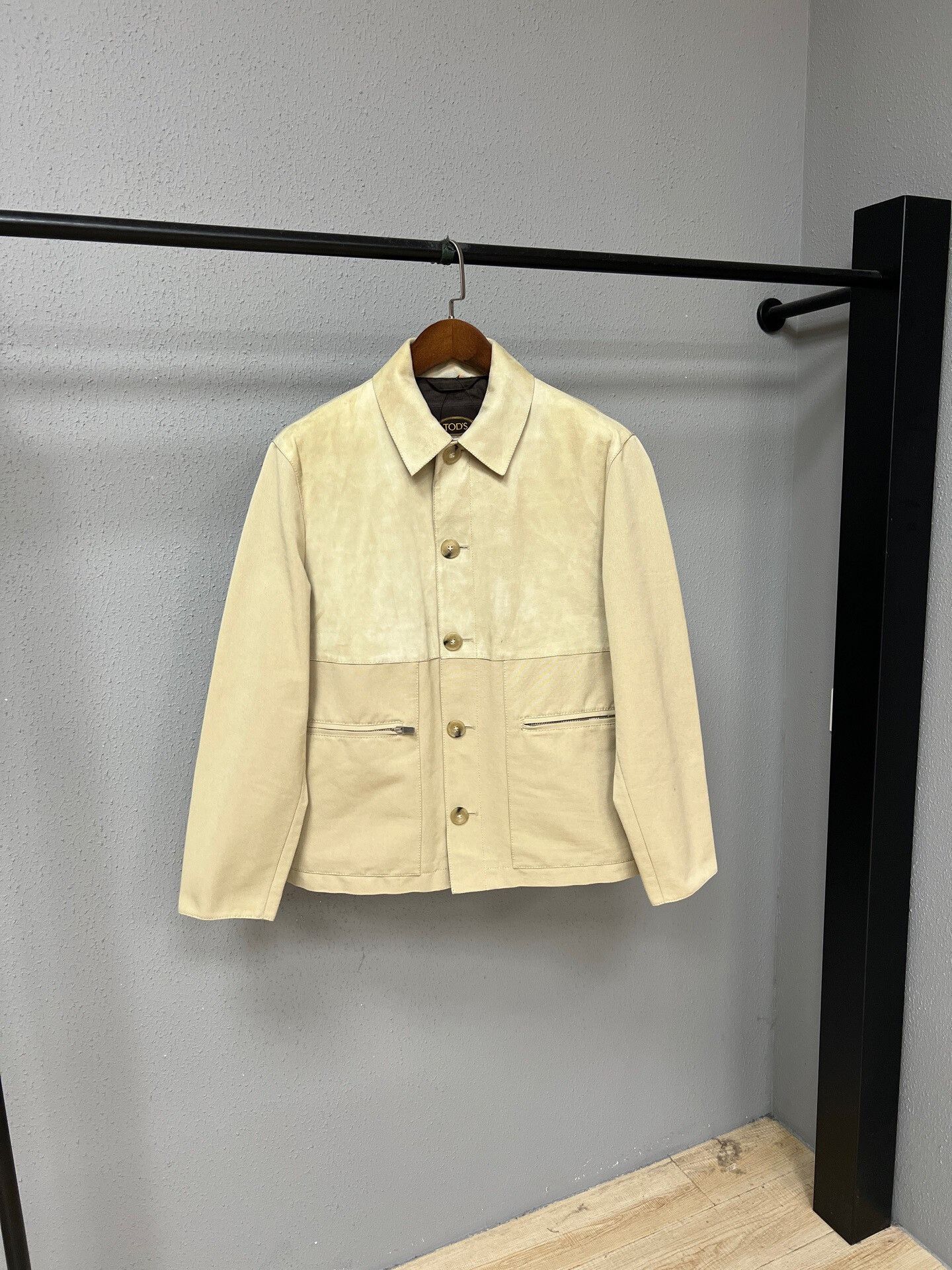 Tod's tods suede panel jacket in beige Size US M / EU 48-50 / 2 - 1 Thumbnail