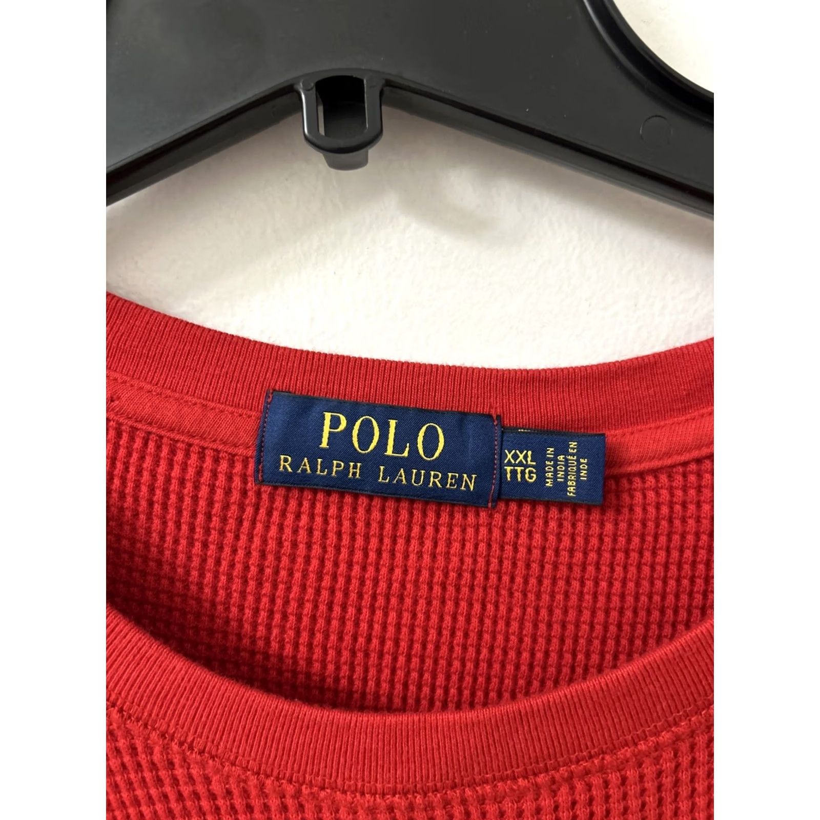 Polo Ralph Lauren Polo Ralph Lauren Shirt Mens 2XL Red Thermal Waffle Knit Long Sleeve Crew Neck Embroidered Logo All Seasons Pullover Size US XXL / EU 58 / 5 - 5 Thumbnail