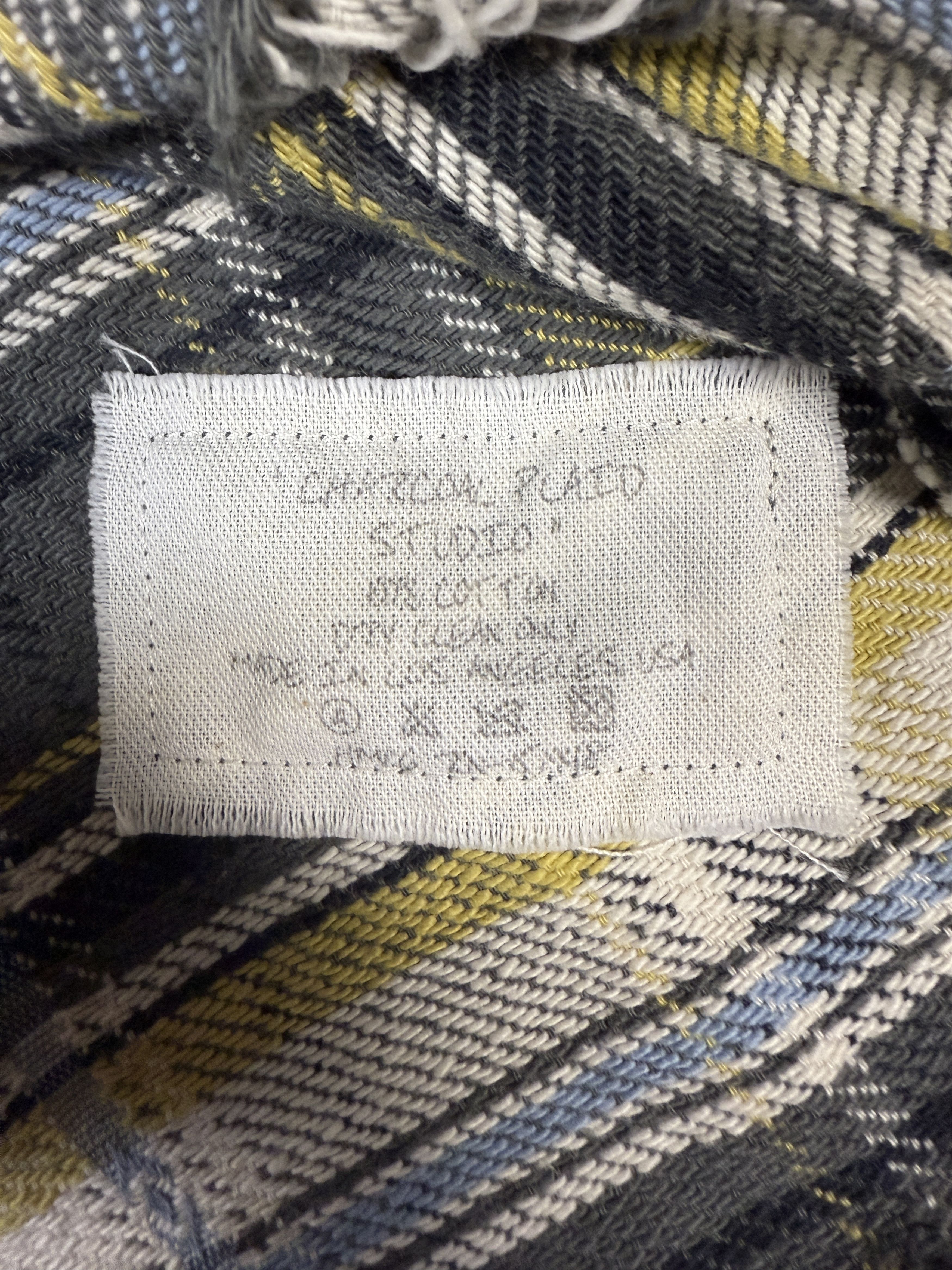 Greg Lauren $850 Greg Lauren Charcoal Plaid Studio Shirt Size US XL / EU 56 / 4 - 10 Thumbnail