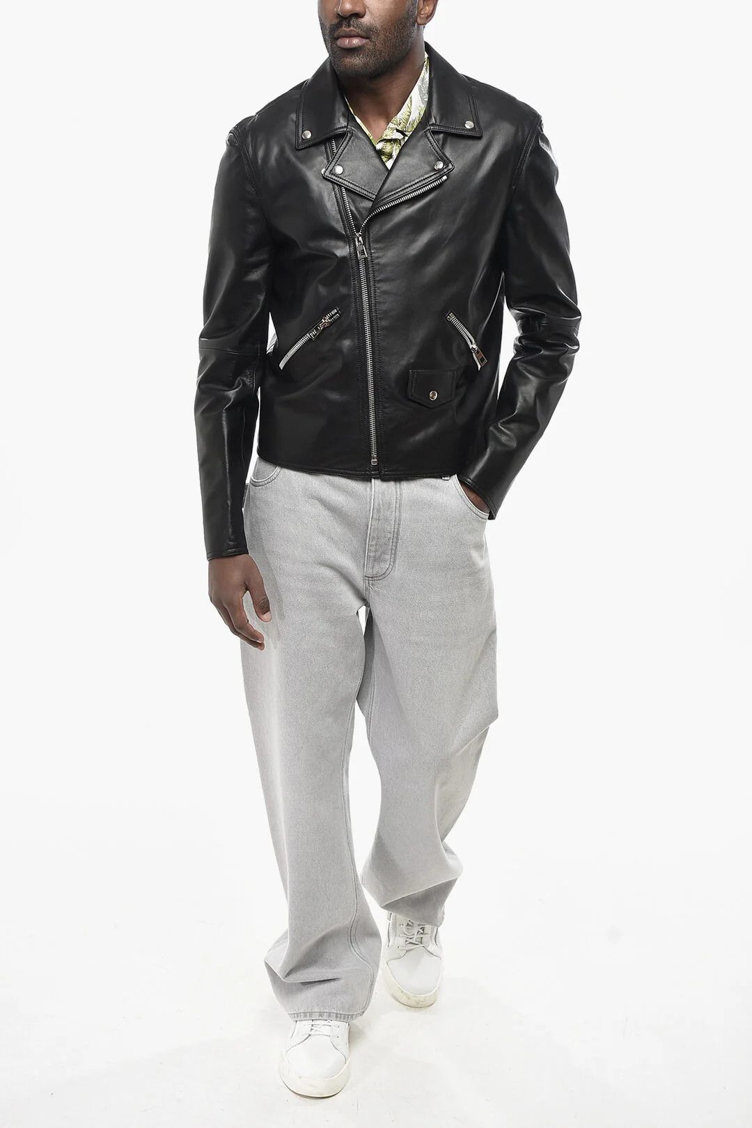 Loewe og1mm0426 Leather Biker Jacket in Black Size US M / EU 48-50 / 2 - 4 Thumbnail