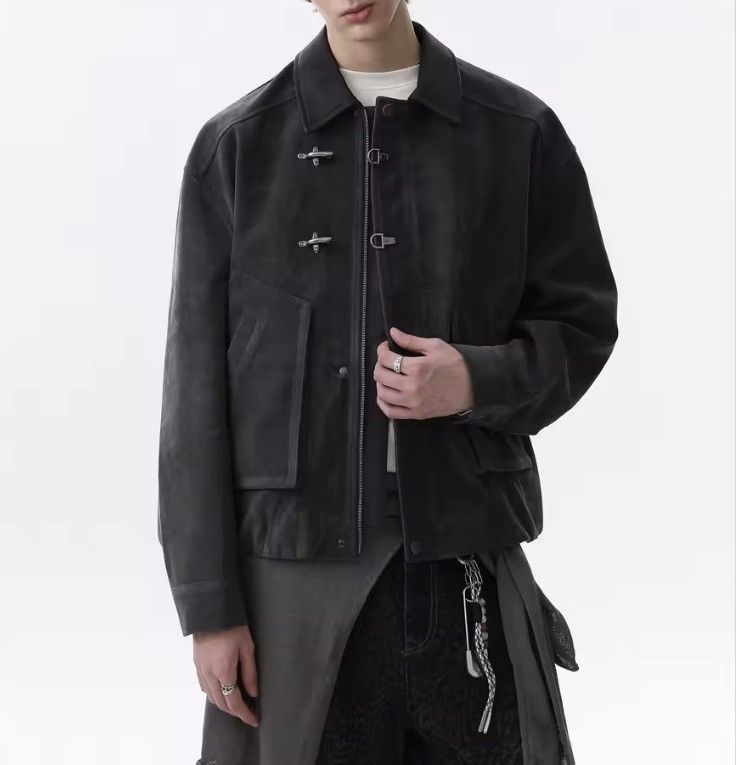 Japanese Brand Toggle Button Collar Pu Leather Jacket Size US L / EU 52-54 / 3 - 2 Thumbnail