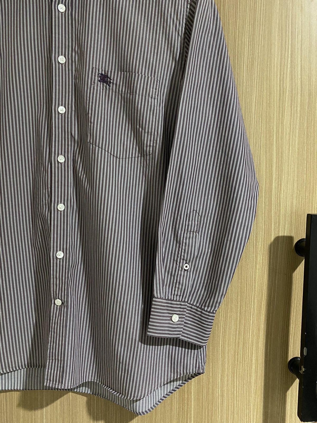 Burberry × Japanese Brand Burberry london white and soft lilac stripe button up Size US L / EU 52-54 / 3 - 2 Thumbnail