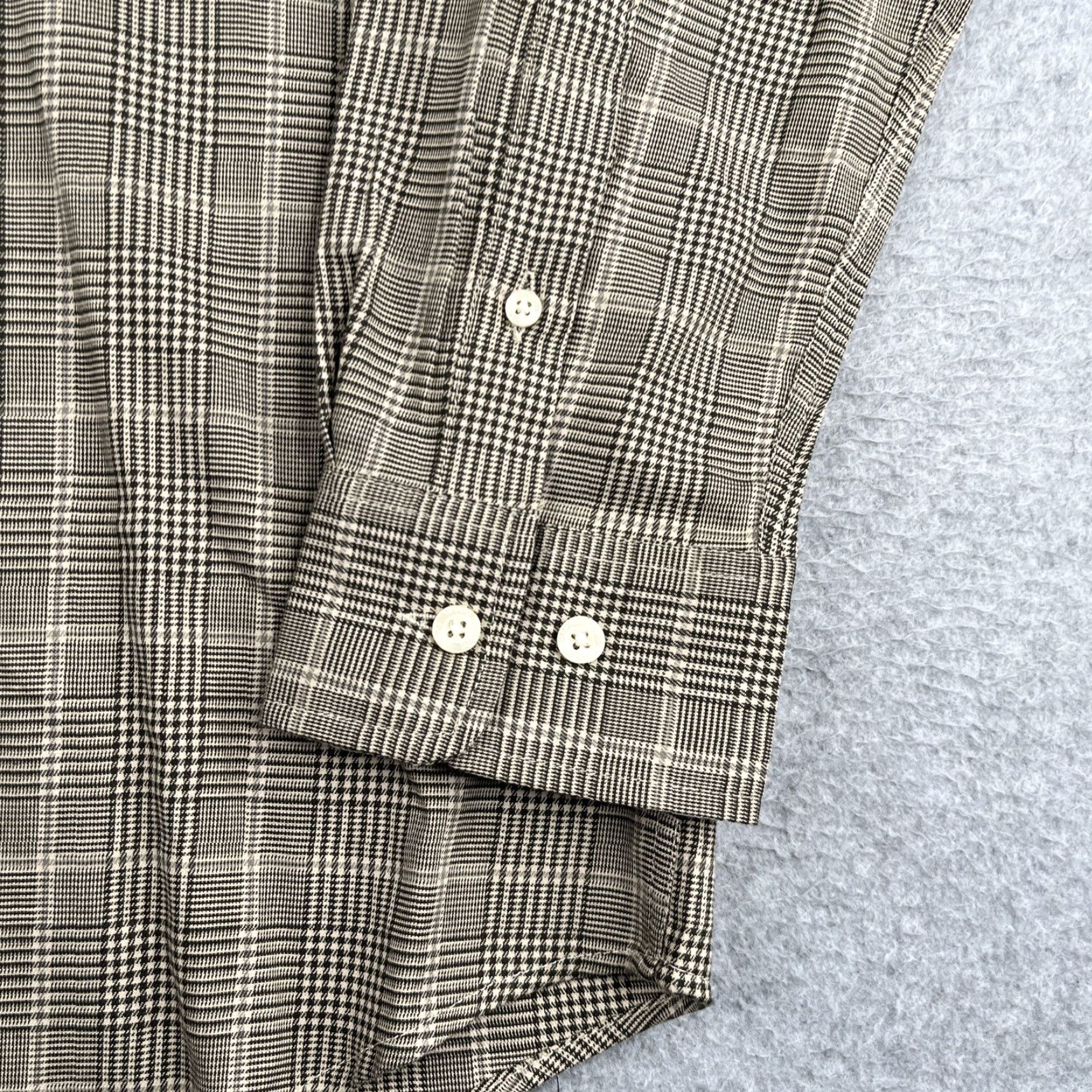 Chaps Chaps Glen Plaid Long Sleeve Button-Up Shirt Mens M Latte Cotton Stretch Regular Button-Down Vintage No NWT Size US M / EU 48-50 / 2 - 2 Thumbnail