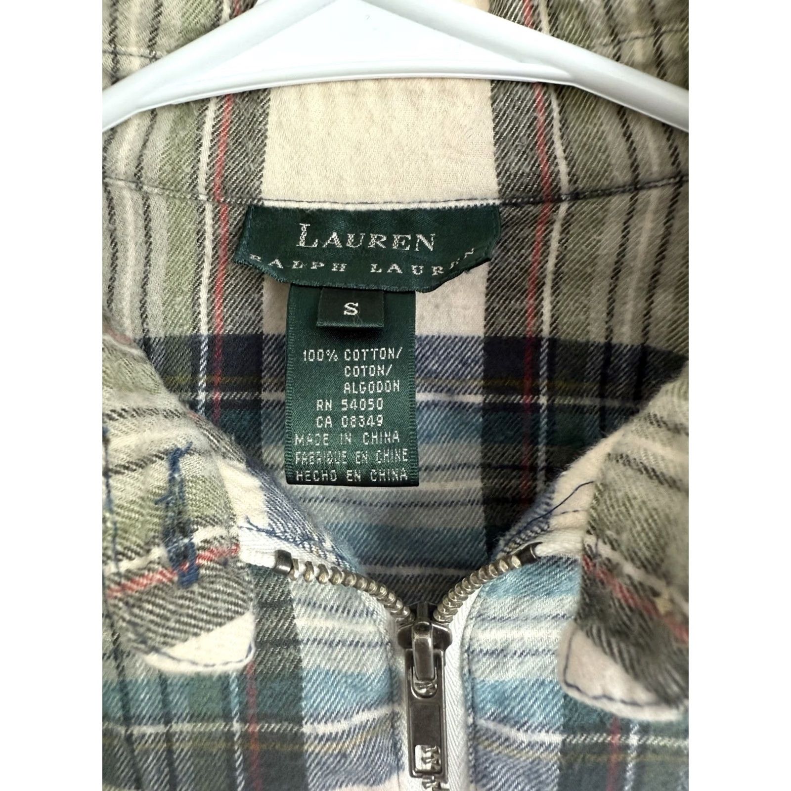 Ralph Lauren Lauren Ralph Lauren Womens S Cotton Flannel 1/2 Zip Plaid Preppy Casual Shirt Size S / US 4 / IT 40 - 3 Thumbnail