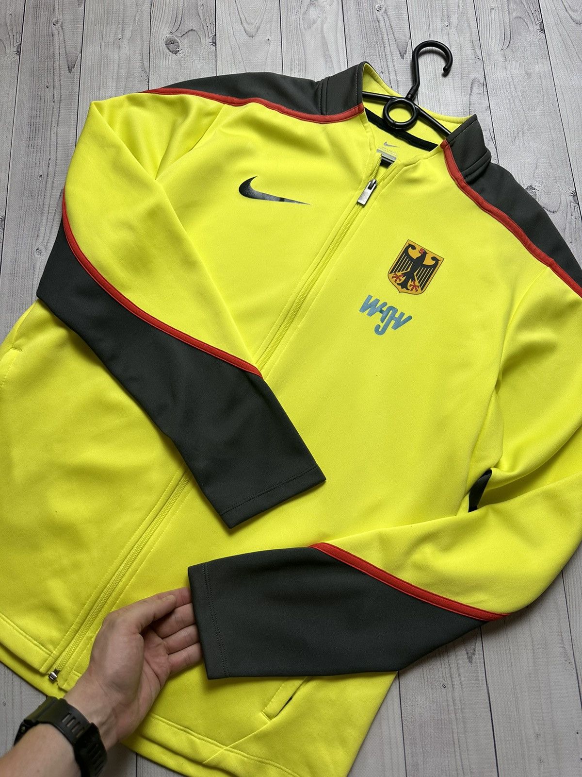 Nike × Vintage Nike Germany soccer jacket rare Deutschland size XL yellow Size US XL / EU 56 / 4 - 4 Thumbnail