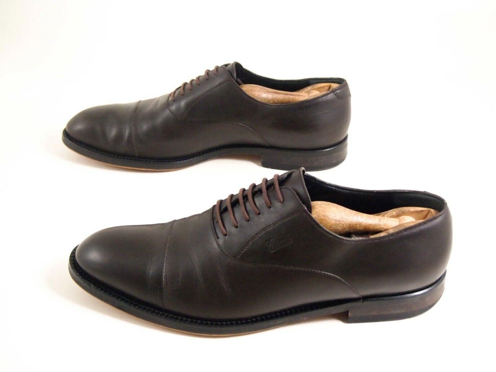Gucci Gucci Cap Toe Derby Oxfords Brown Leather EU 41 US 8 $680 Size US 8 / EU 41 - 2 Thumbnail