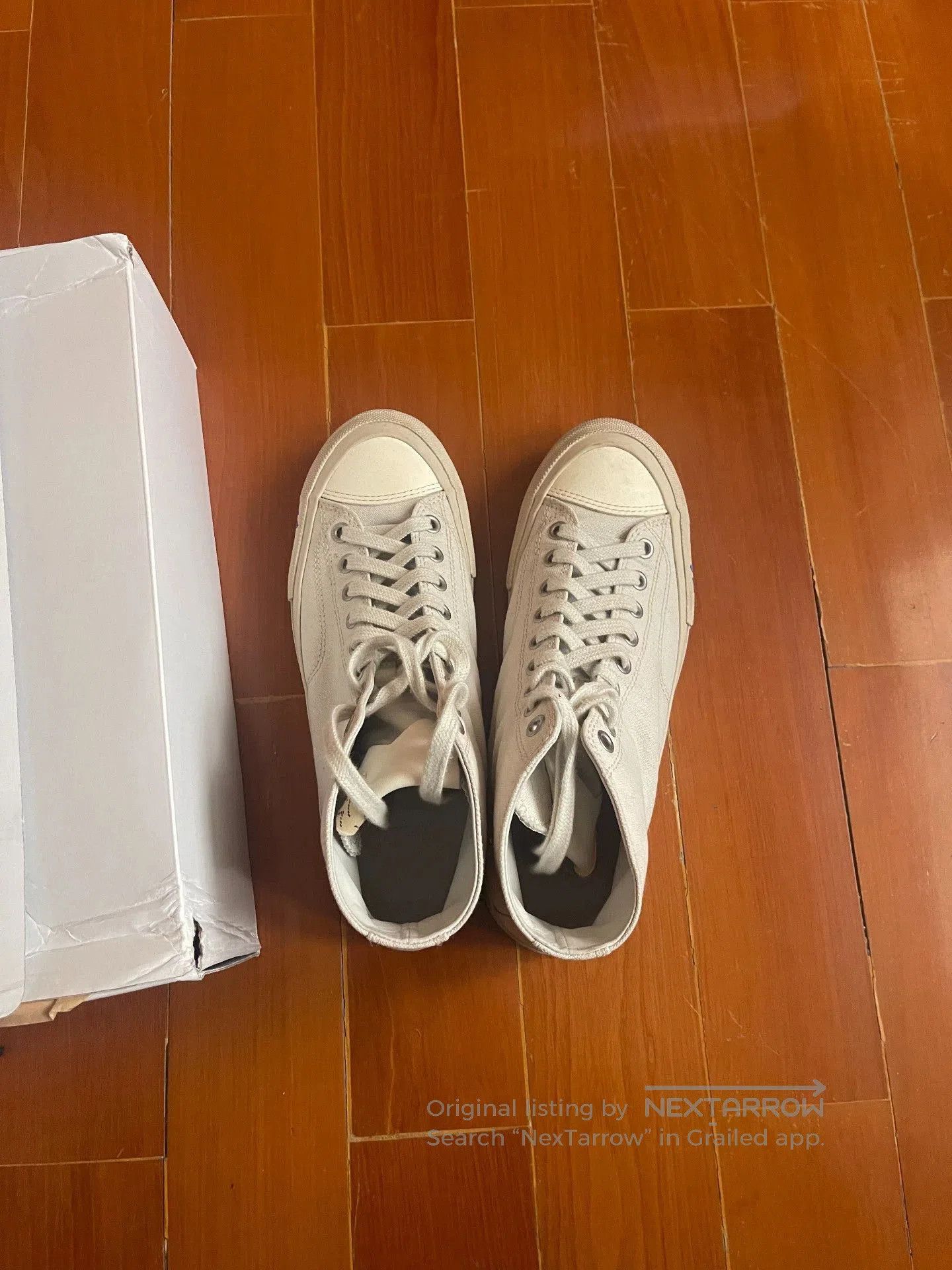 Visvim Beige High-Top Sneakers Size 8. Size US 8 / EU 41 - 3 Thumbnail