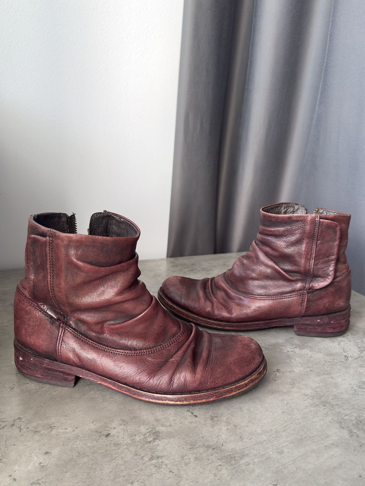 Japanese Brand Vintage ankle zippers leather shoes AS 98 GUIDI style boots Size US 7 / IT 37 - 4 Thumbnail