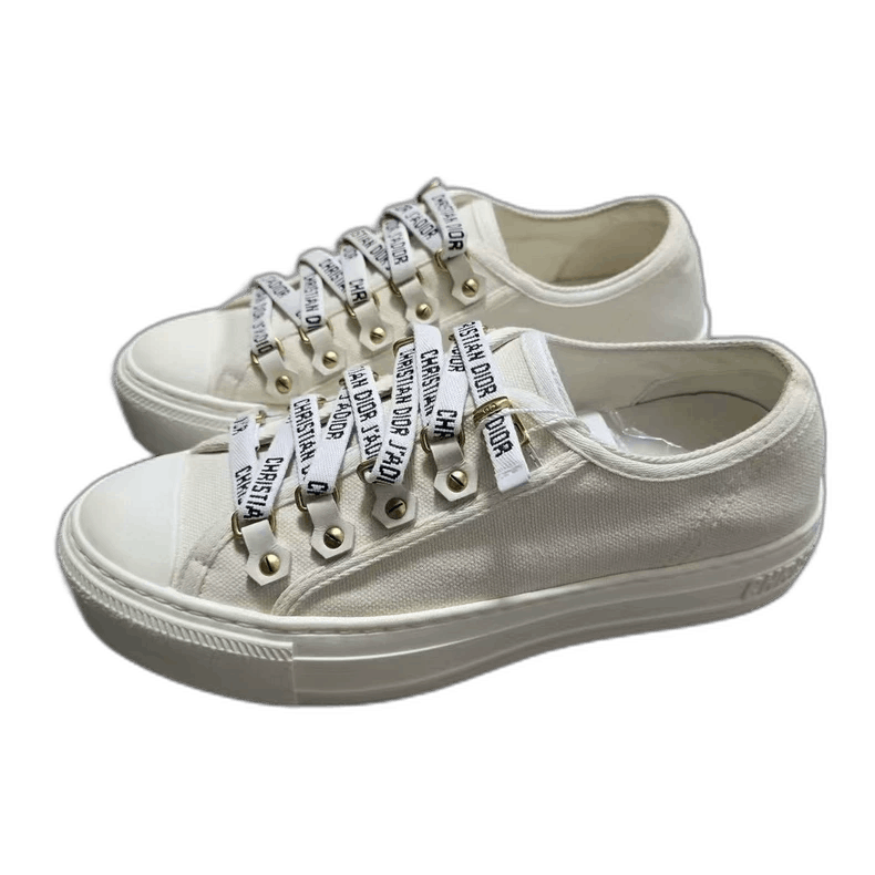 Dior Dior White Logo Lace Sneakers-yf Size US 5.5 / EU 38 - 1 Thumbnail