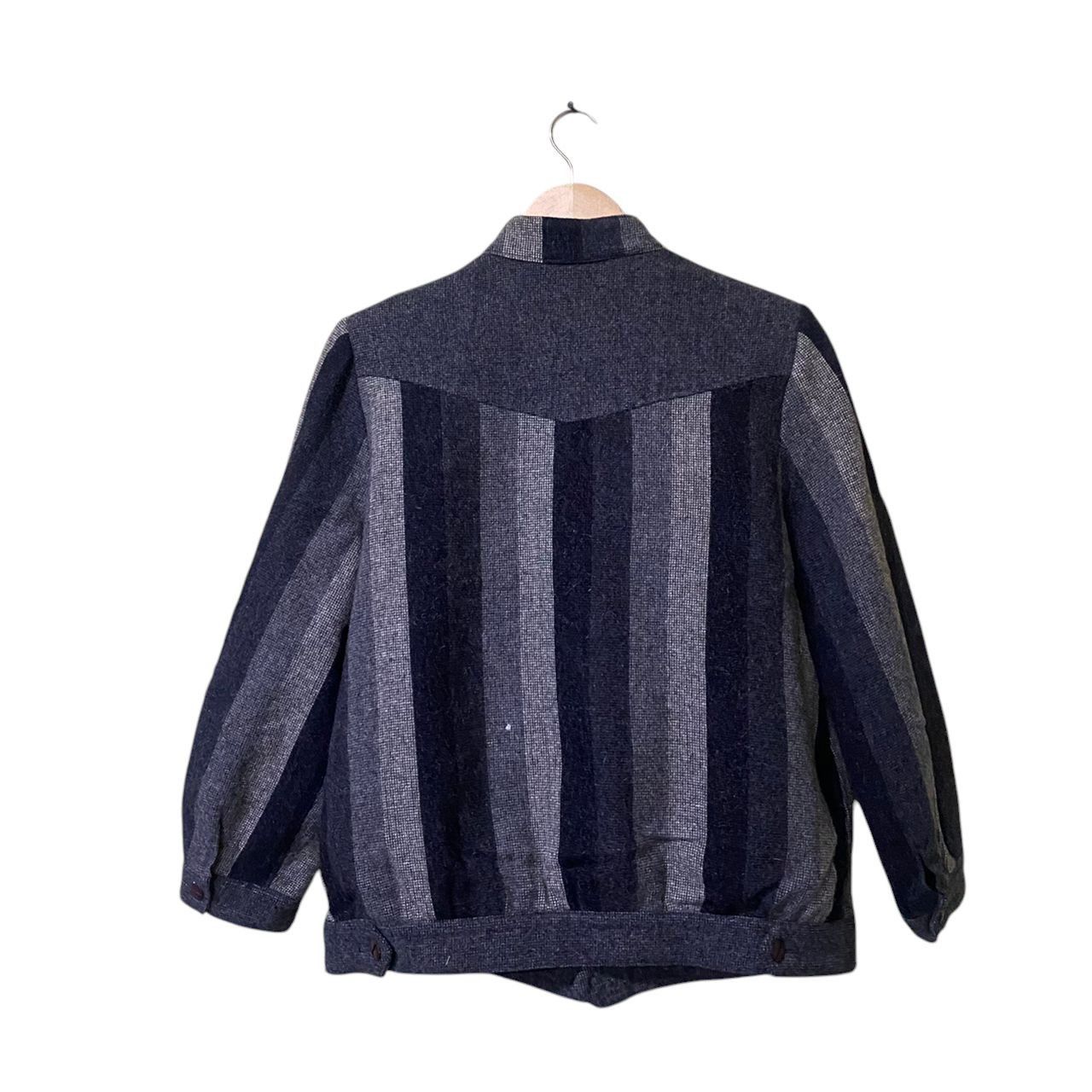 Japanese Brand Luchel nef Tokyo wool zip up jacket striped design Size US L / EU 52-54 / 3 - 2 Thumbnail