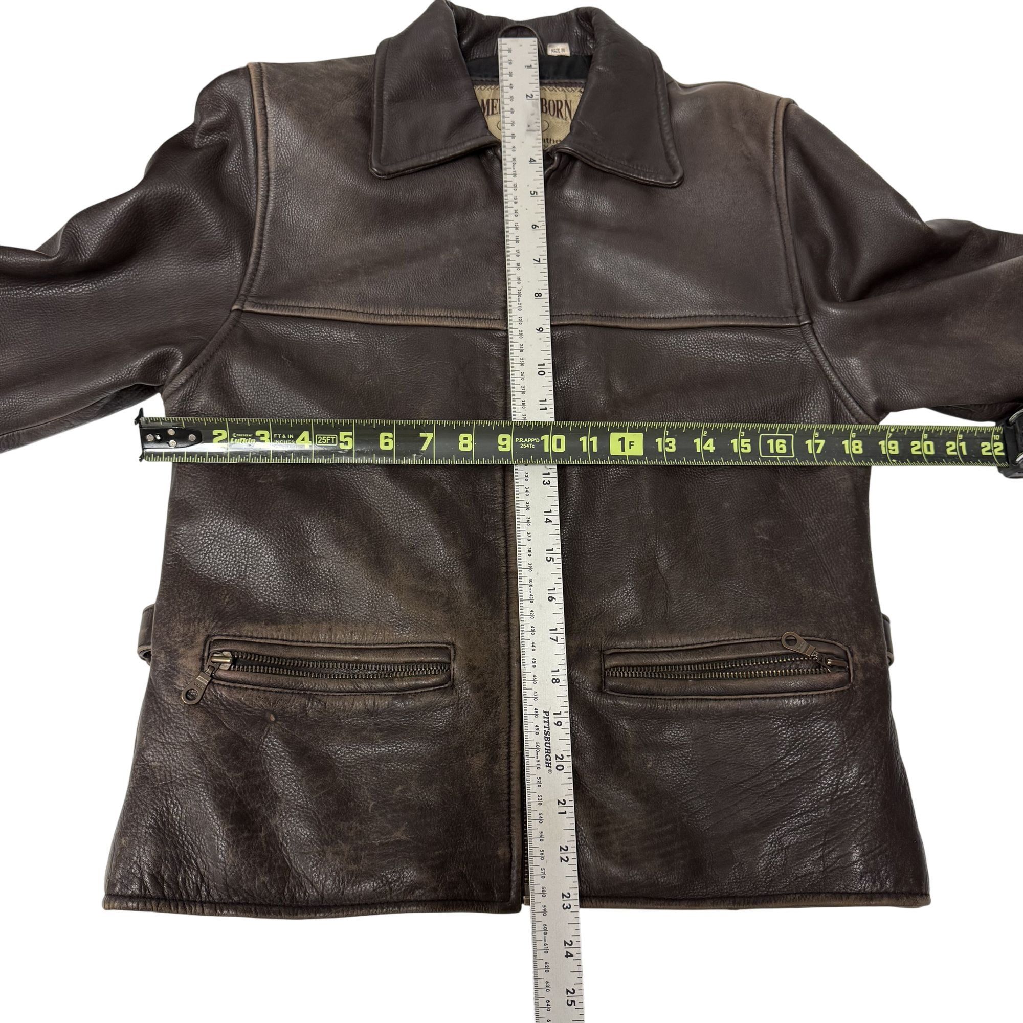 Other Vtg American Born Leather MoTo DISTRESSED Biker Jacket Size S / US 4 / IT 40 - 8 Thumbnail