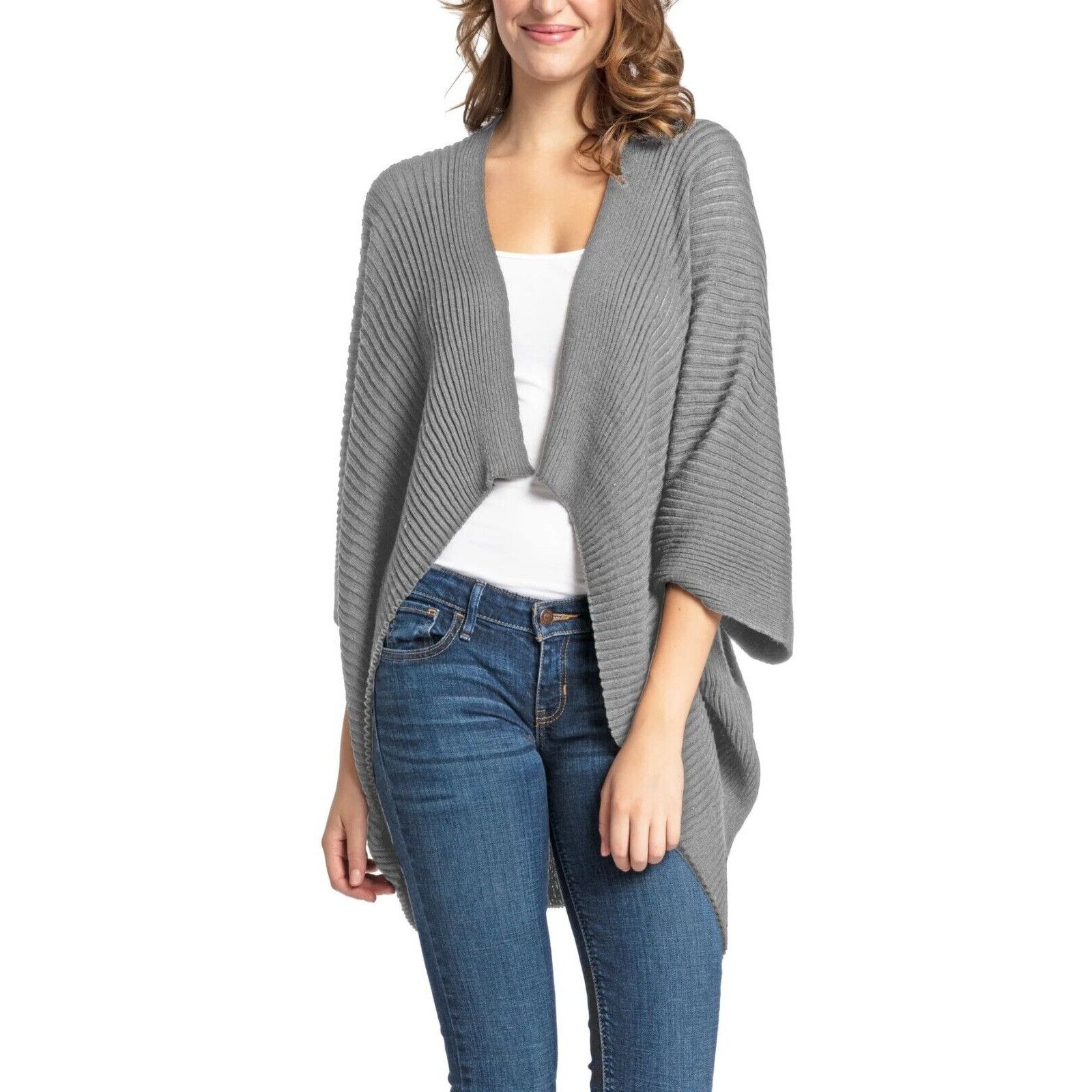 Other Save the Ocean Recycled Knit Kimono, OS, Gray Size ONE SIZE - 1 Thumbnail