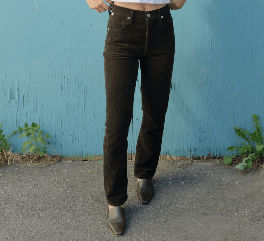 Citizens Of Humanity Citizens of Humanity Jolene Corduroy Jeans Kelp ( 26 ) Size 26" / US 2 / IT 38 - 1 Thumbnail