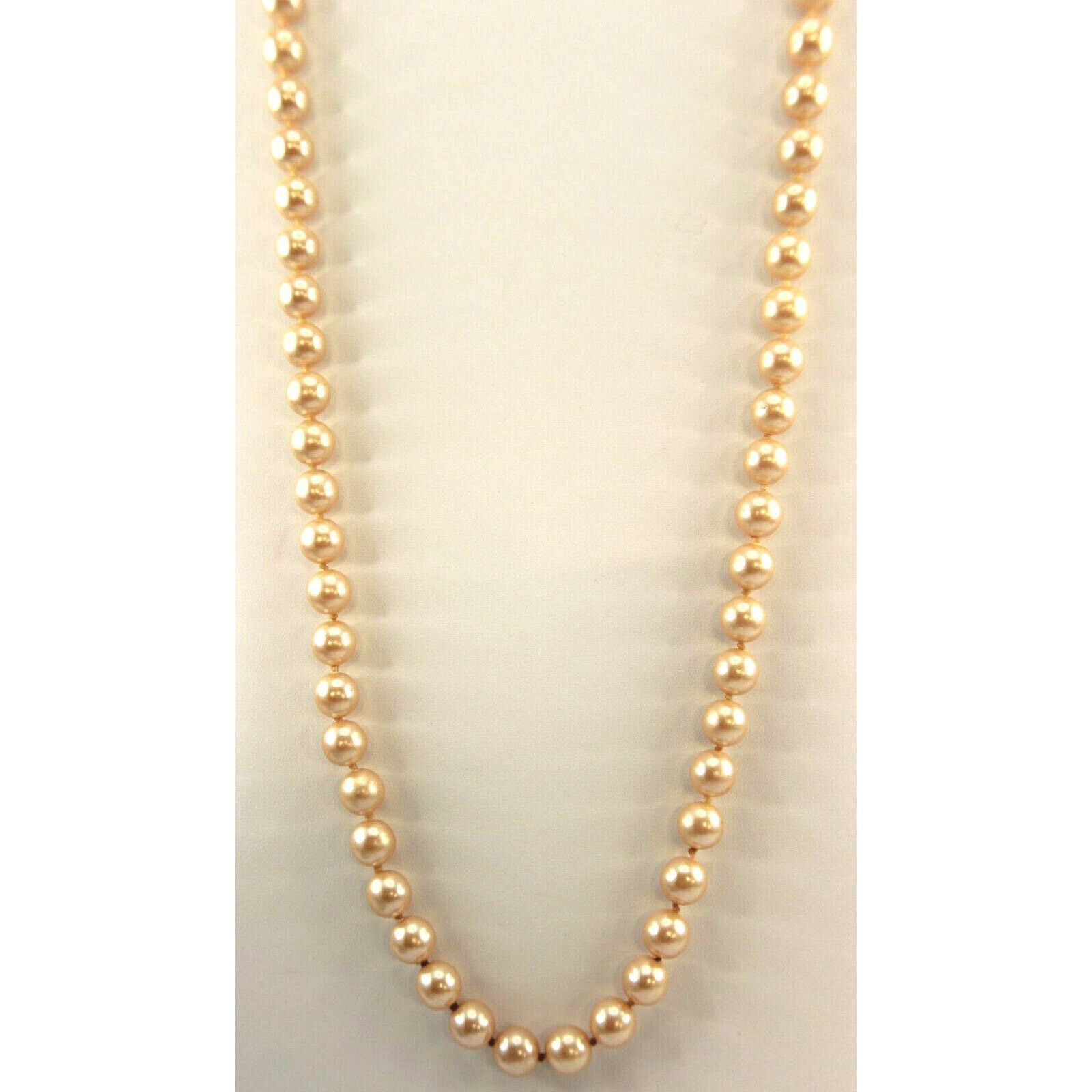 Other 36" Individually Knotted Glass Bead Pearl Necklace Goldtone Size ONE SIZE - 2 Thumbnail
