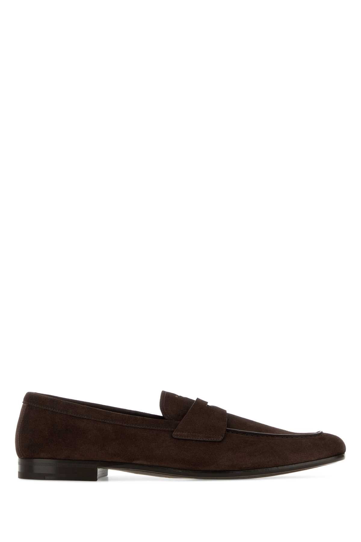 Prada Chocolate Suede Loafers Size US 12 / EU 45 - 1 Thumbnail