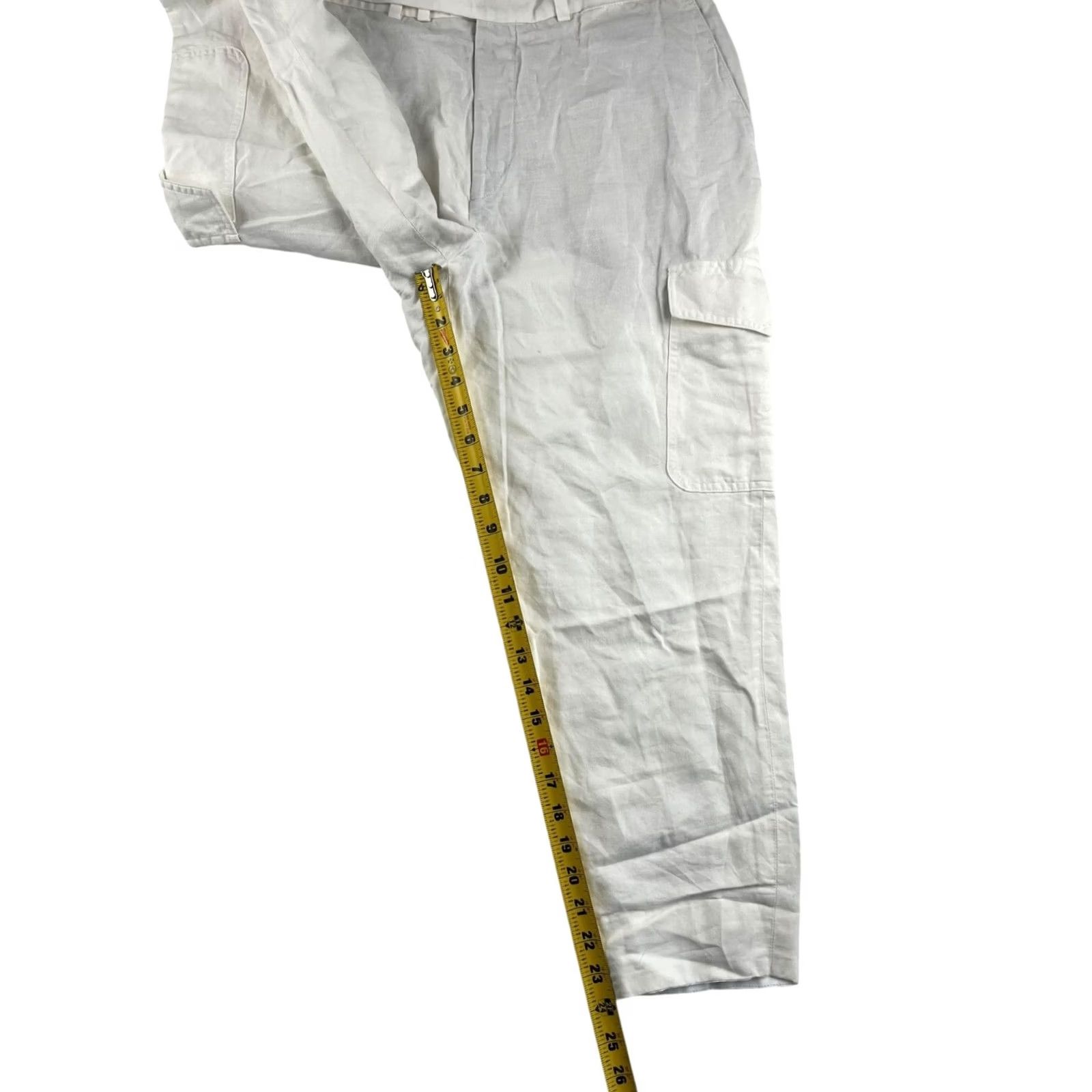 Suitsupply Suit Supply Men’s Blake Cargo Cropped Pants White 32x24 Linen Blend Size US 32 / EU 48 - 7 Thumbnail
