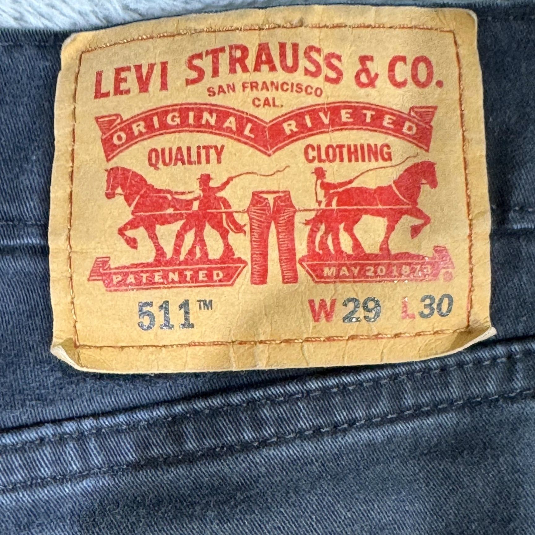 Levi's Levi's 511 Jeans Mens 29x30 Black Slim Fit Stretch Tapered Leg Denim Pants Size US 29 - 3 Thumbnail