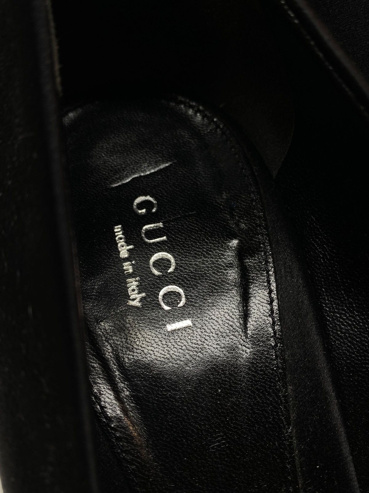 Gucci Gucci Black Satin Rhinestones Embellished Peep Toe Heels Size US 10 / IT 40 - 11 Thumbnail