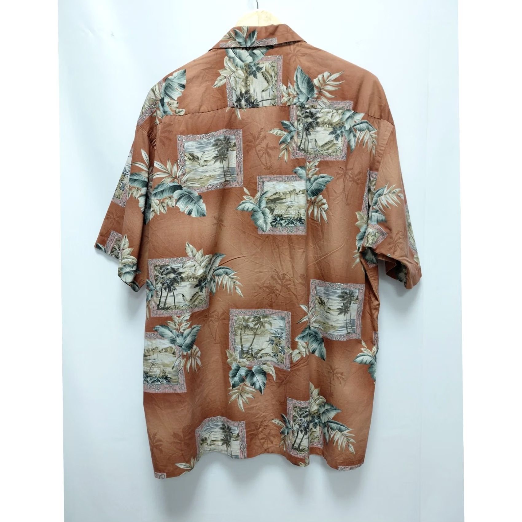 Pierre Cardin Pierre Cardin Hawaiian Shirt Brown Floral Woven Short Sleeve Men Size XL Size US XL / EU 56 / 4 - 2 Thumbnail