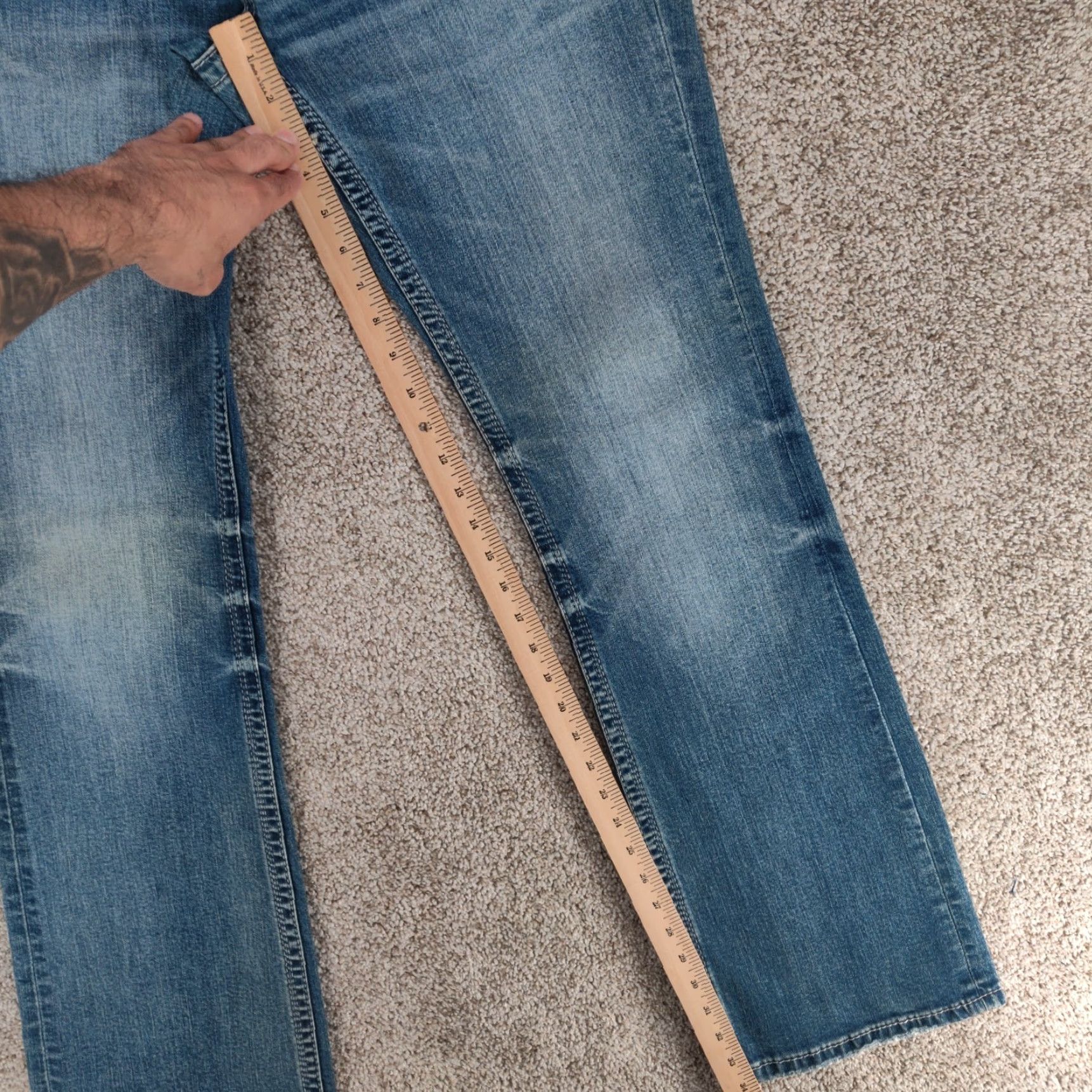 BKE BKE Fulton Jeans Mens 32X34 Blue Medium Wash Relaxed Straight Denim Pants Jeans Size US 32 / EU 48 - 4 Thumbnail