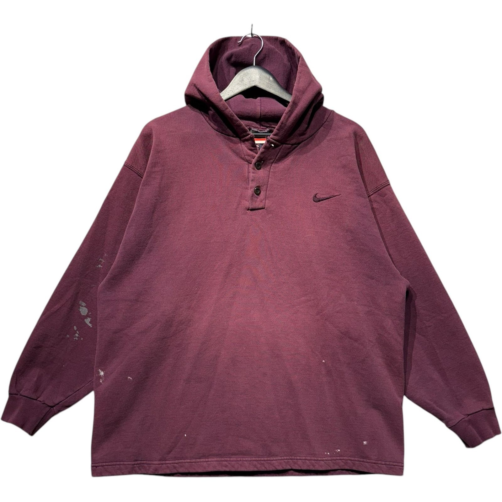 Nike Vintage Nike Tonal Mini Swoosh Quarter Button Hoodie Large Size US L / EU 52-54 / 3 - 1 Thumbnail