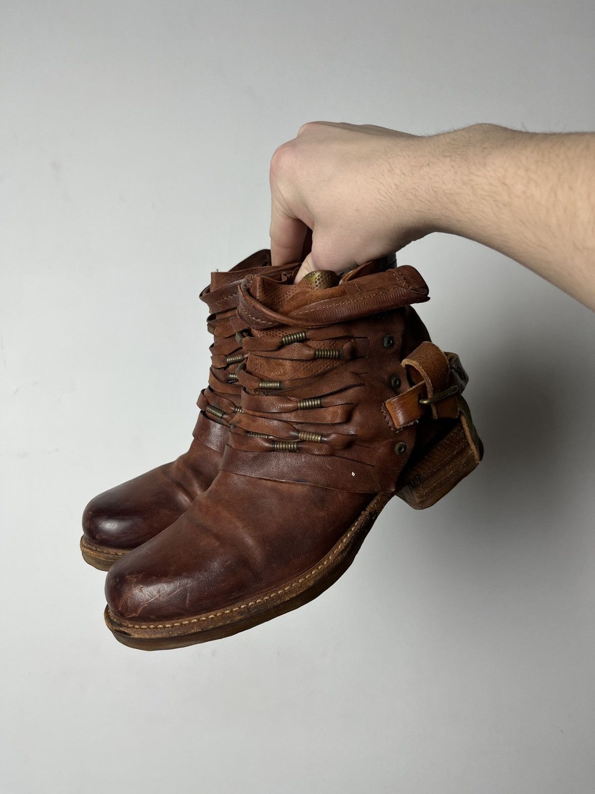 A.S.98 🔥A.S.98 AIRSTEP ANKLE STRAPS LEATHER 90'S BOOTS GUIDI VIBE Size US 6.5 / IT 36.5 - 1 Thumbnail
