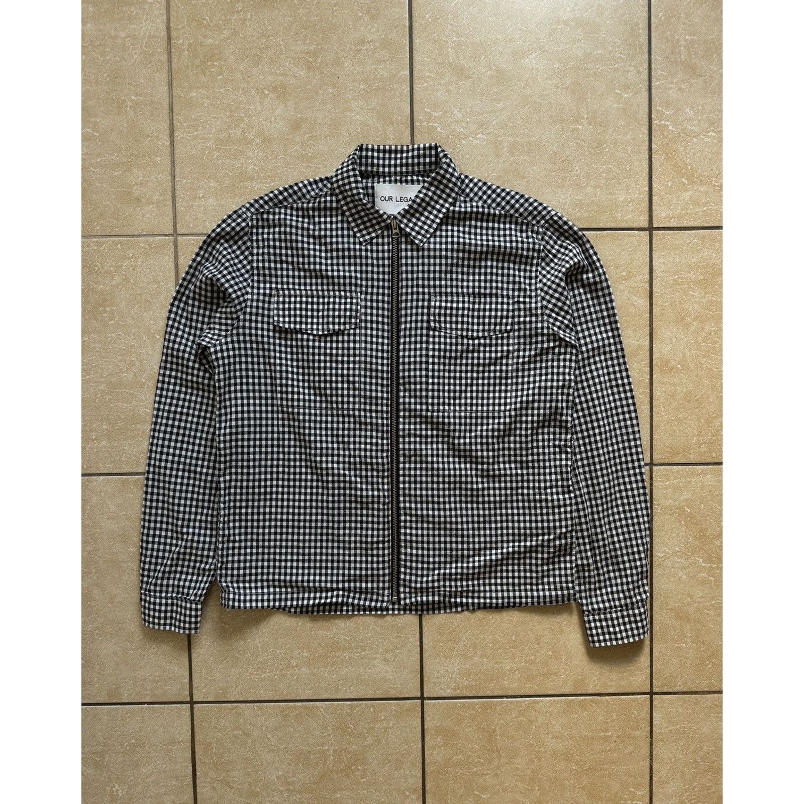 Our Legacy Our Legacy SS16 Gingham Crepe Full Zip Shirt/Overshirt Size US S / EU 44-46 / 1 - 3 Thumbnail