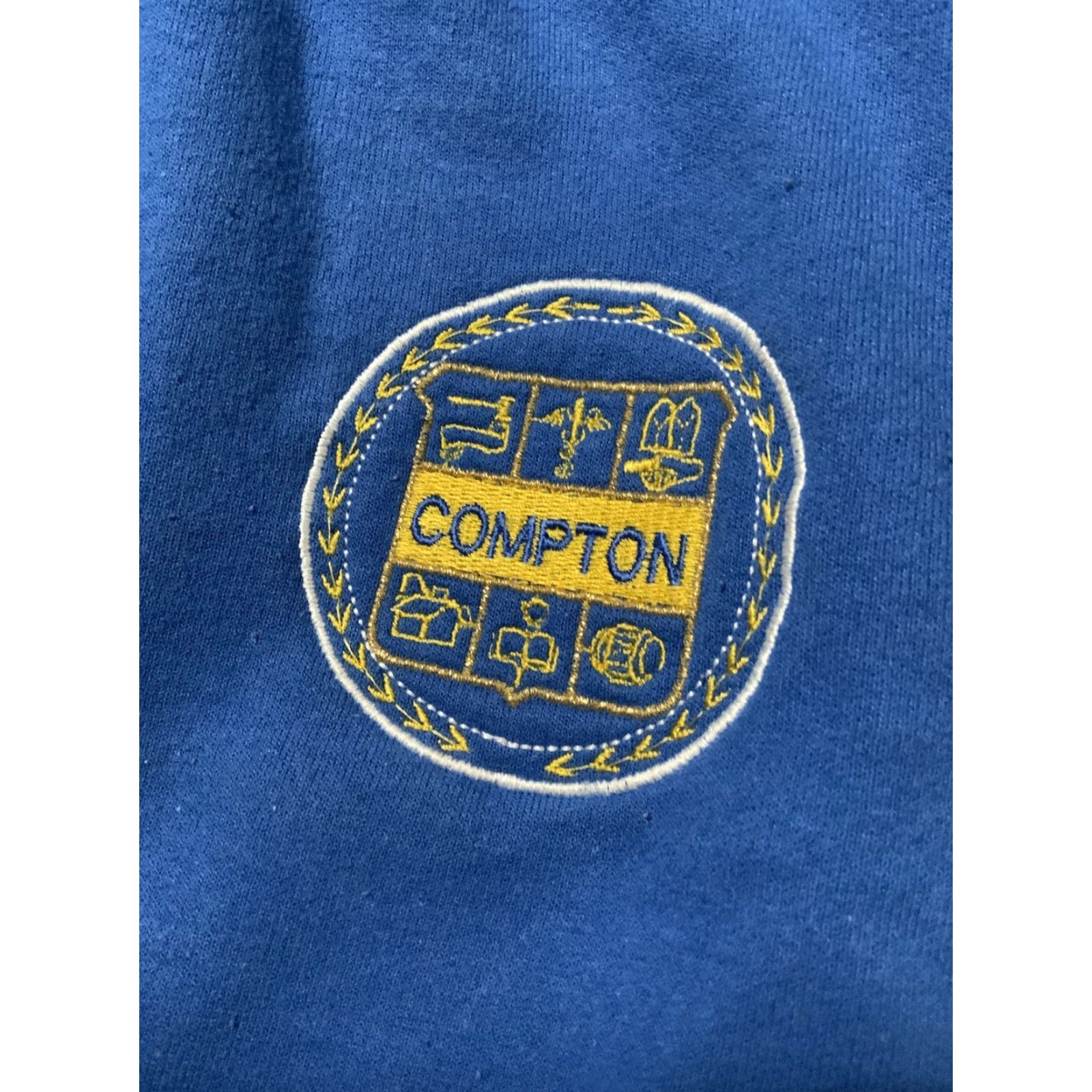 Gildan VINTAGE City Of Compton California Embroidered Blue Fleece Wide-Leg Sweatpants M Adult Blue Wide Leg Sweatpants Mens Size US 31 - 7 Thumbnail
