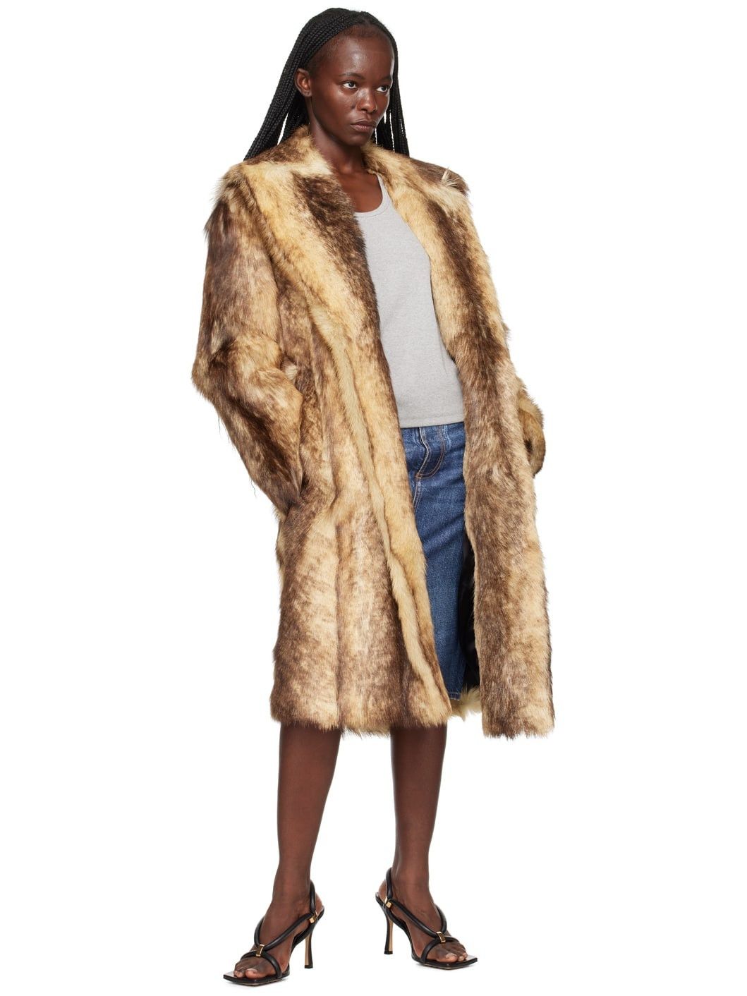 Bottega Veneta o1bcso1str0225 Relaxed Fit Printed Shearling Coat Beige Size S / US 4 / IT 40 - 4 Thumbnail