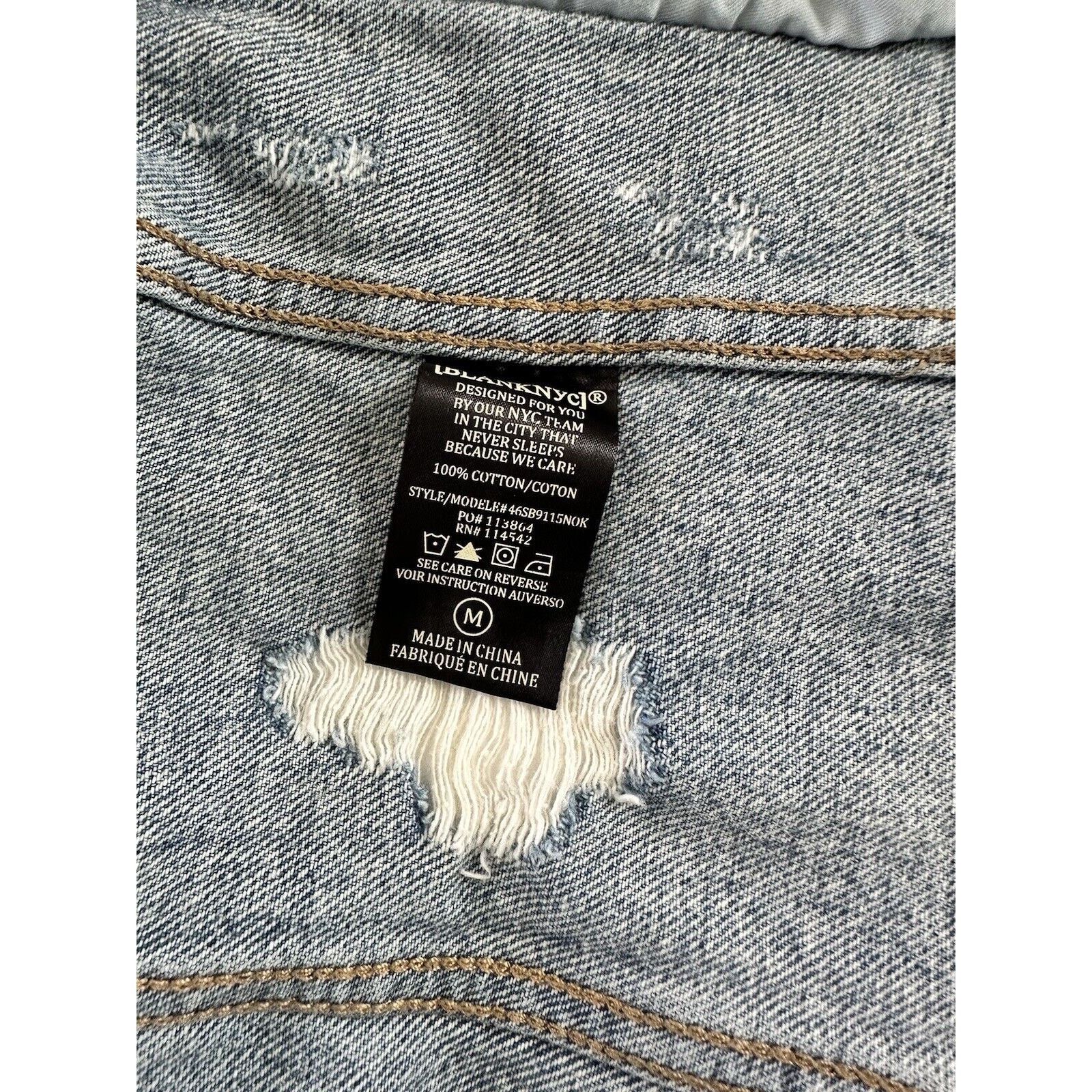 BLANKNYC Blank NYC Blue Denim Jacket Distressed Raw Edge Size M Size M / US 6-8 / IT 42-44 - 12 Thumbnail