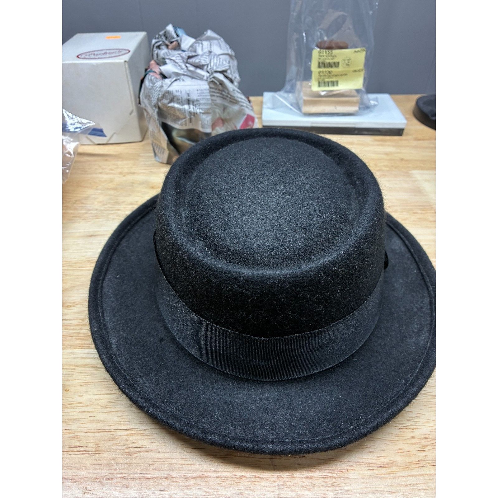 Other Rosin Headwear Black Wool Felt Pork Pie Hat – Size M Size ONE SIZE - 1 Thumbnail