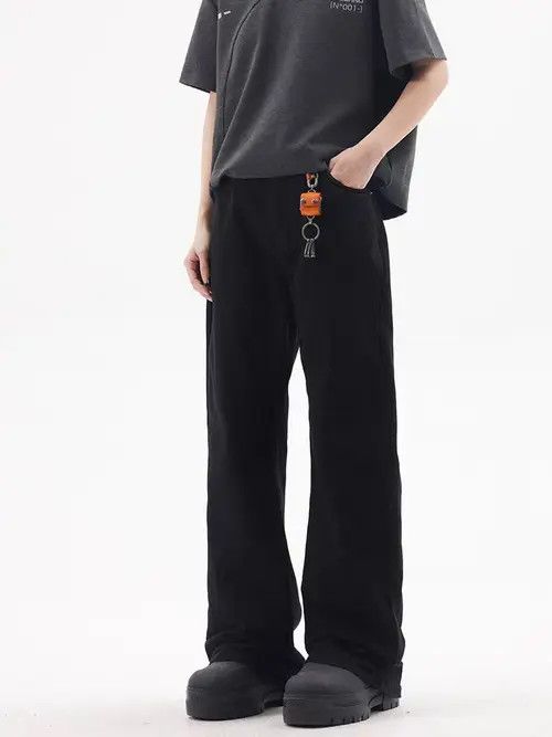 Japanese Brand baggy black street distressed wide leg jeans Size US 29 - 4 Thumbnail