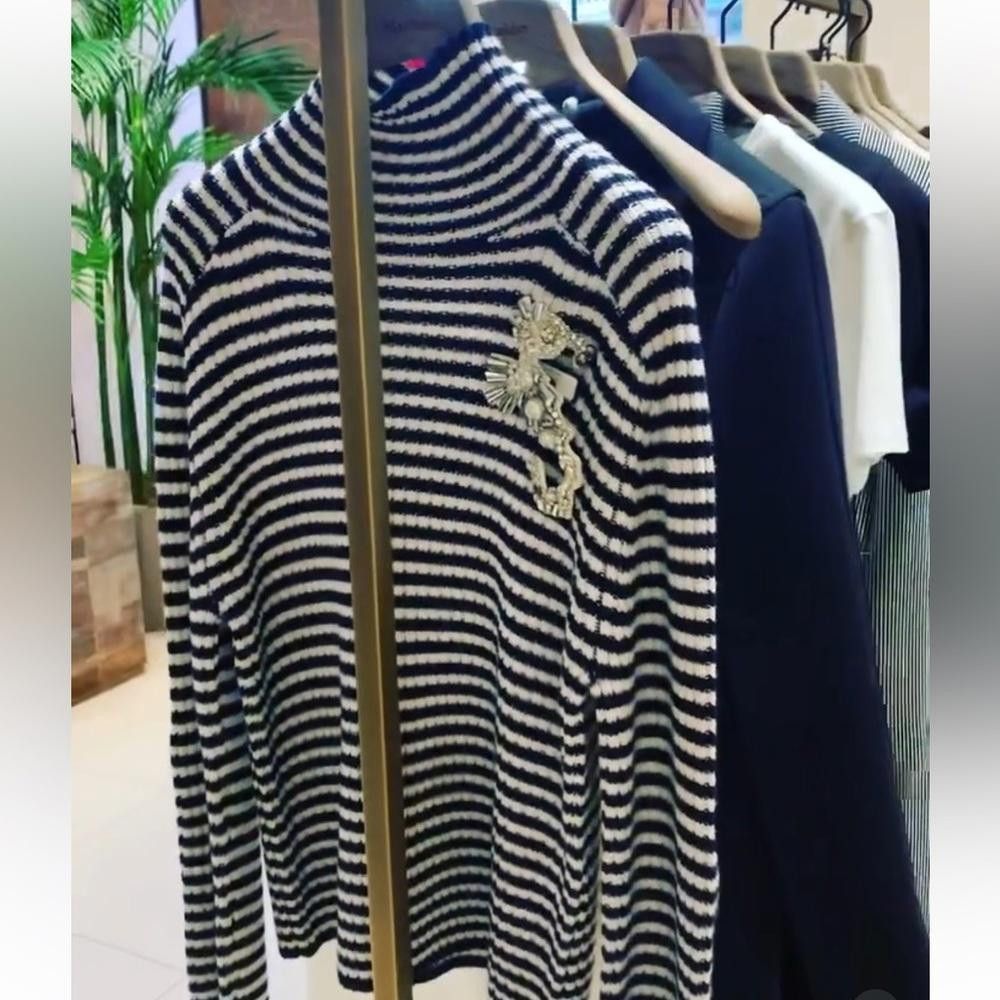 Designer Made In Italy Max Mara Label-cut Stretchy Wool Sweater Size M / US 6-8 / IT 42-44 - 3 Thumbnail