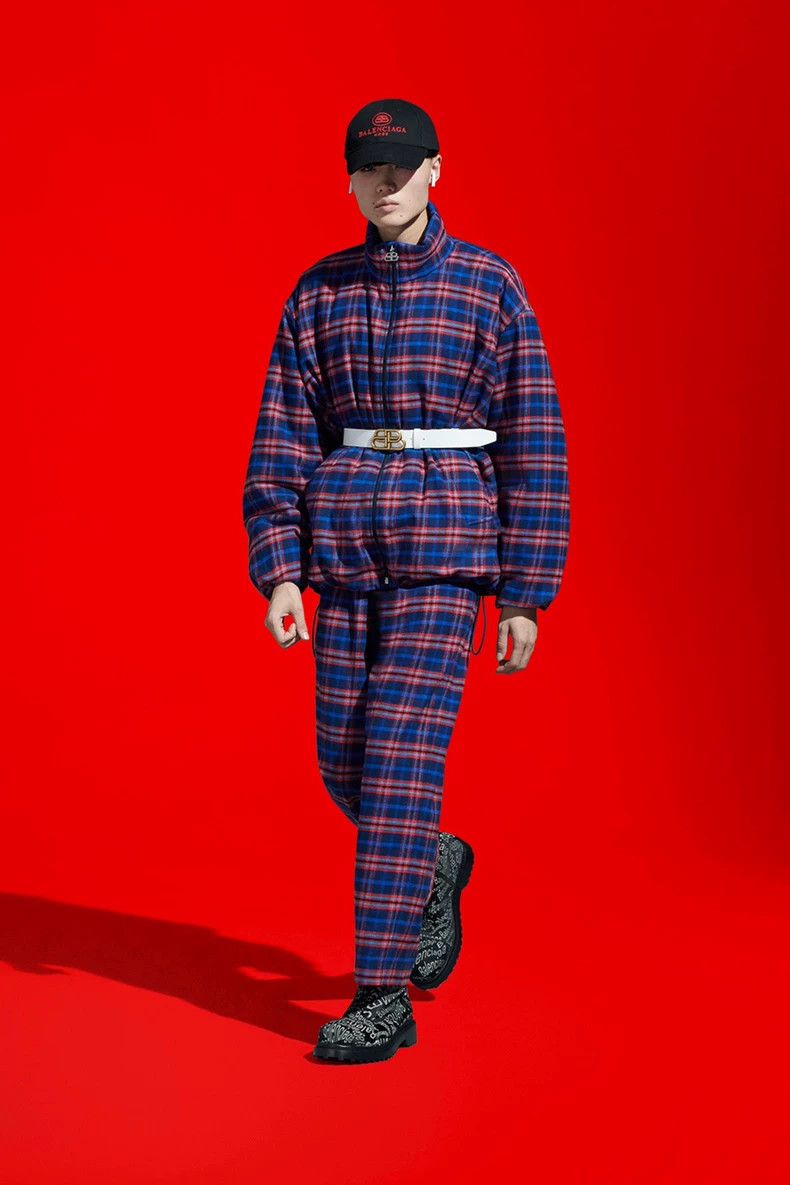 Balenciaga Balenciaga FW19 waist logo color-block plaid wide-leg trous Size US 30 / EU 46 - 8 Thumbnail