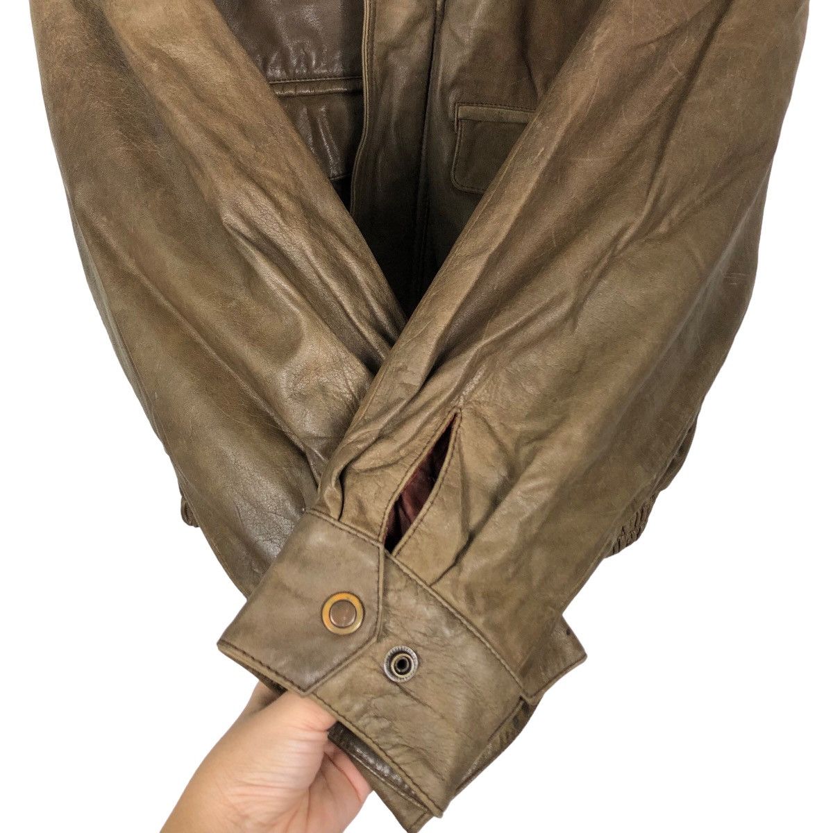 Japanese Brand 🔥90’s Bomber Jumper Genuine Leather Jacket Parachute Design Size US L / EU 52-54 / 3 - 12 Thumbnail