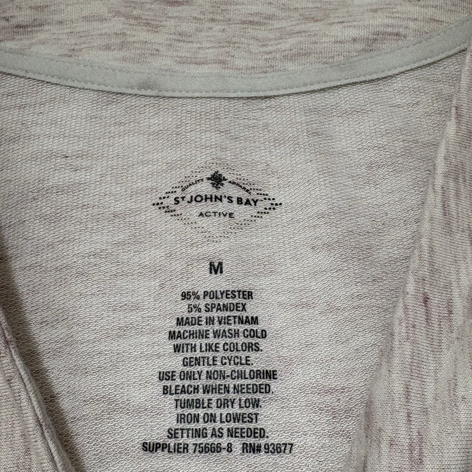 Other St. John's Bay Active Medium V-Neck Sweatshirt Beige Stretch Size M / US 6-8 / IT 42-44 - 3 Thumbnail