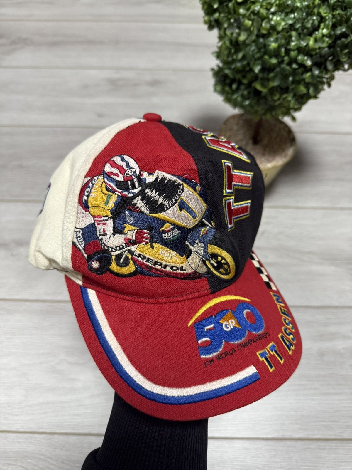 Honda TT Assen honda repsol Racing Vintage Moto spell out Cap Hat Size ONE SIZE - 2 Thumbnail