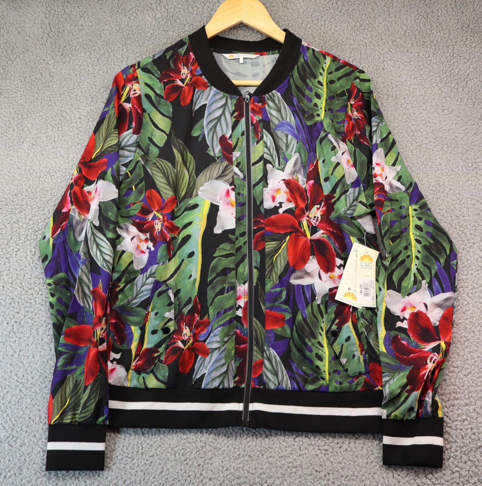 Other Jacket Womens Large Floral New C&C California NWT Size L / US 10 / IT 46 - 2 Thumbnail