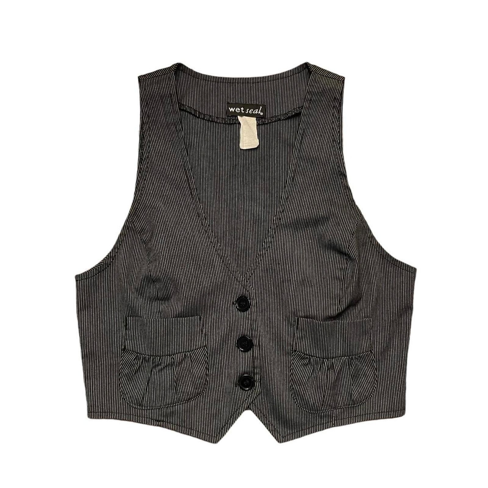 Vintage VTG Y2K Wetseal corpcore preppy punk goth pinstriped vest Size M / US 6-8 / IT 42-44 - 1 Thumbnail
