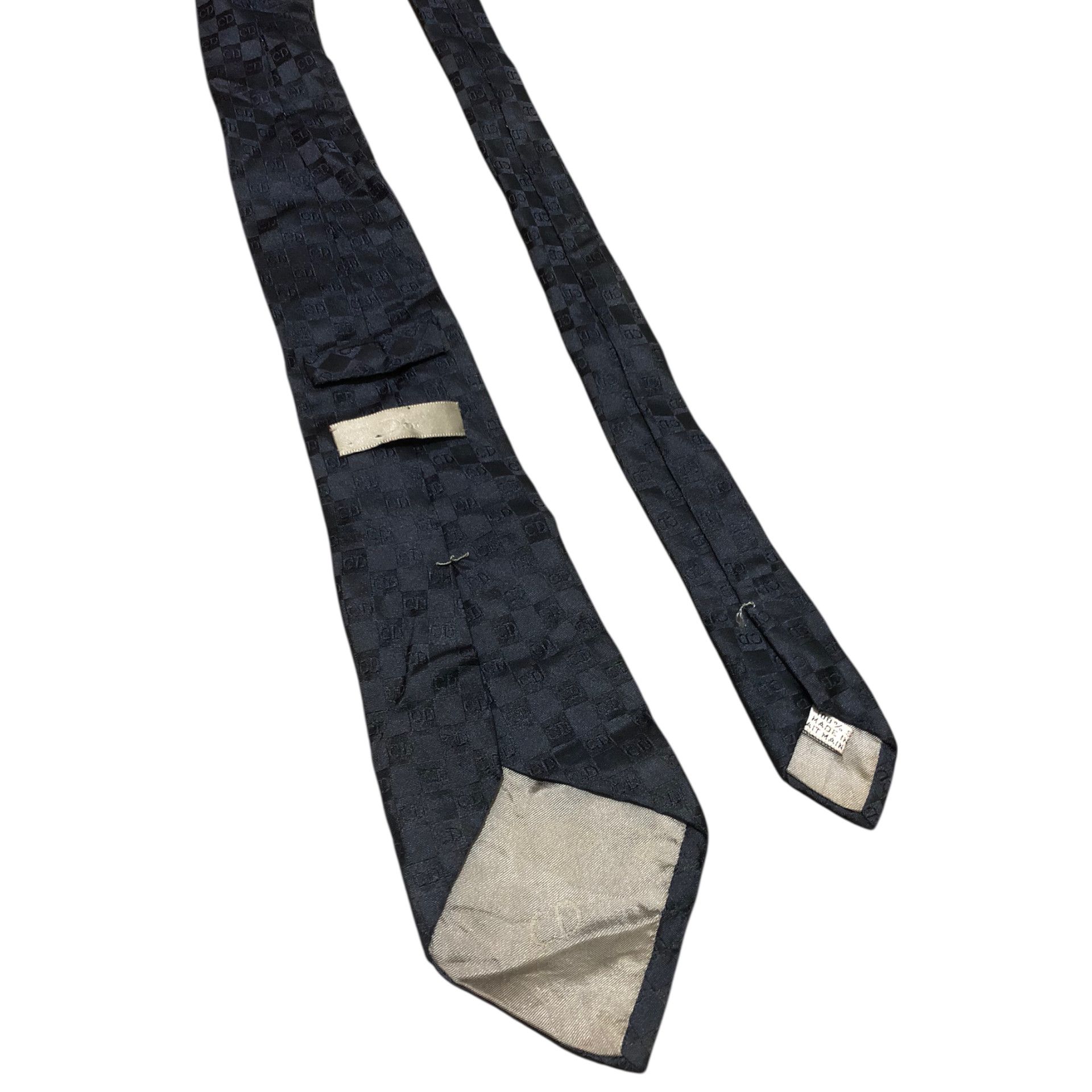 Dior 🔥DIOR HOMME Black Silk Jacquard Damier Monogram CD Tie Size ONE SIZE - 3 Thumbnail